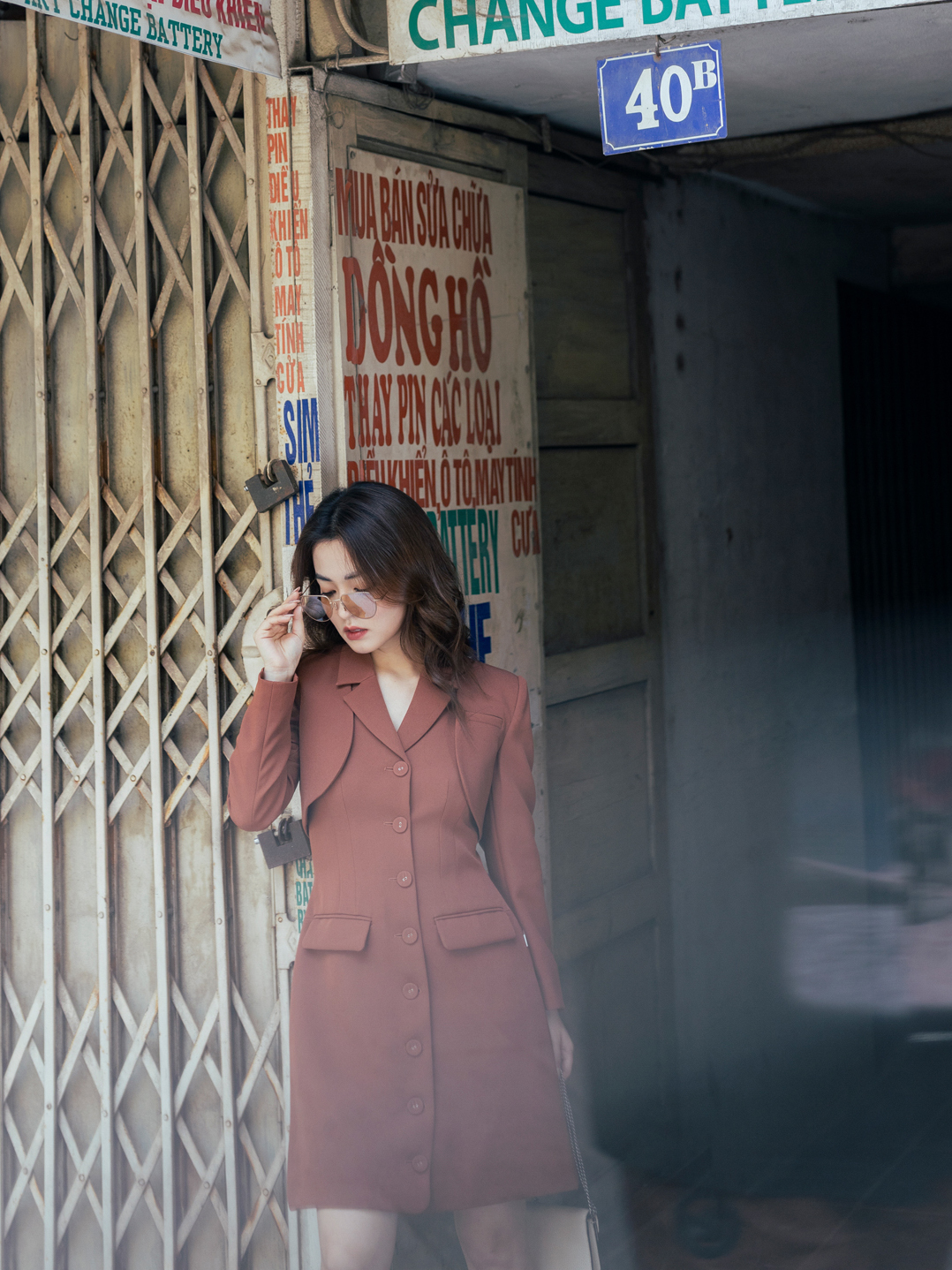 Sét Đầm Vest cổ 2 ve 1 hàng cúc