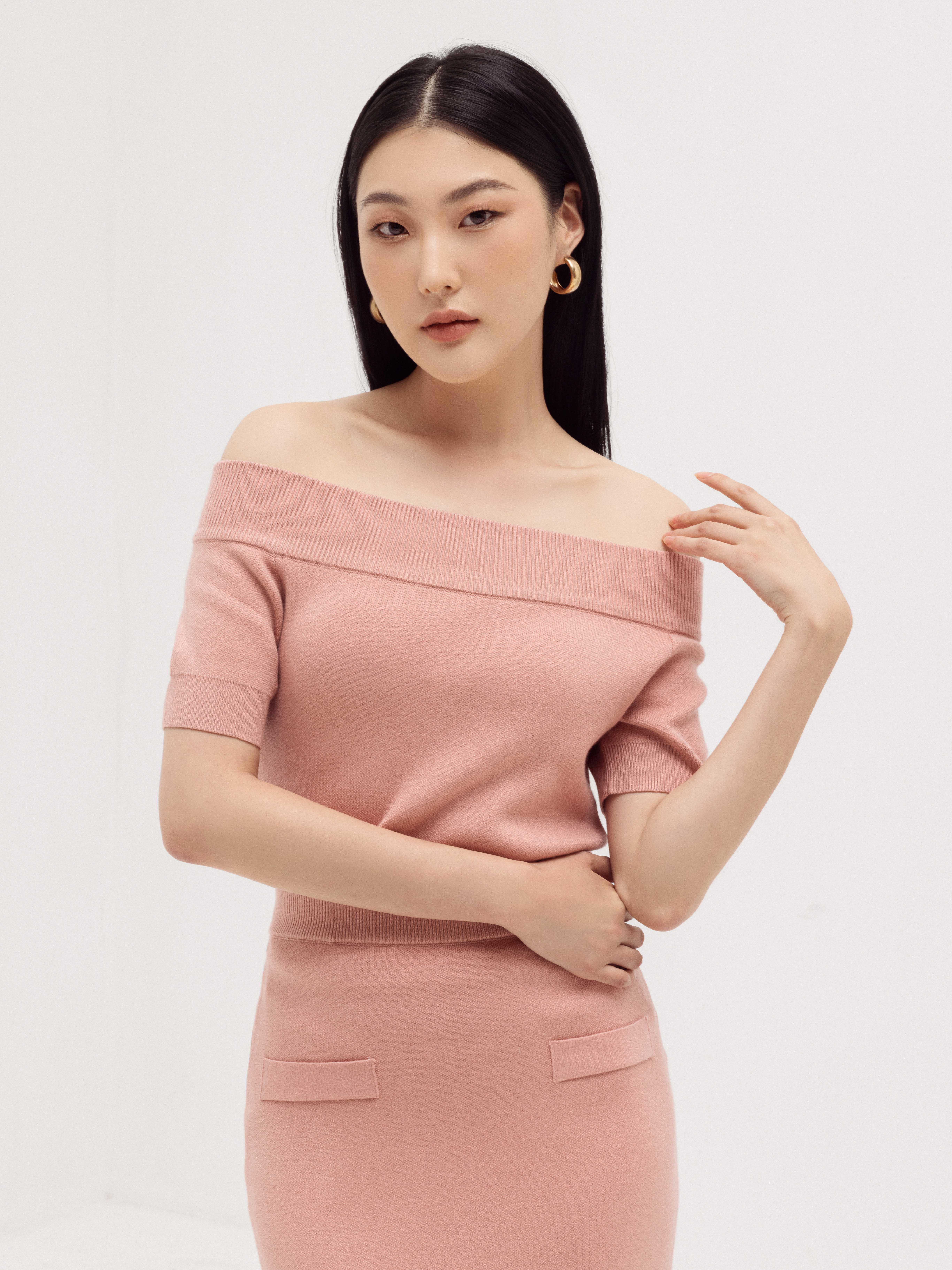 Áo len lông thỏ cổ thuyền
