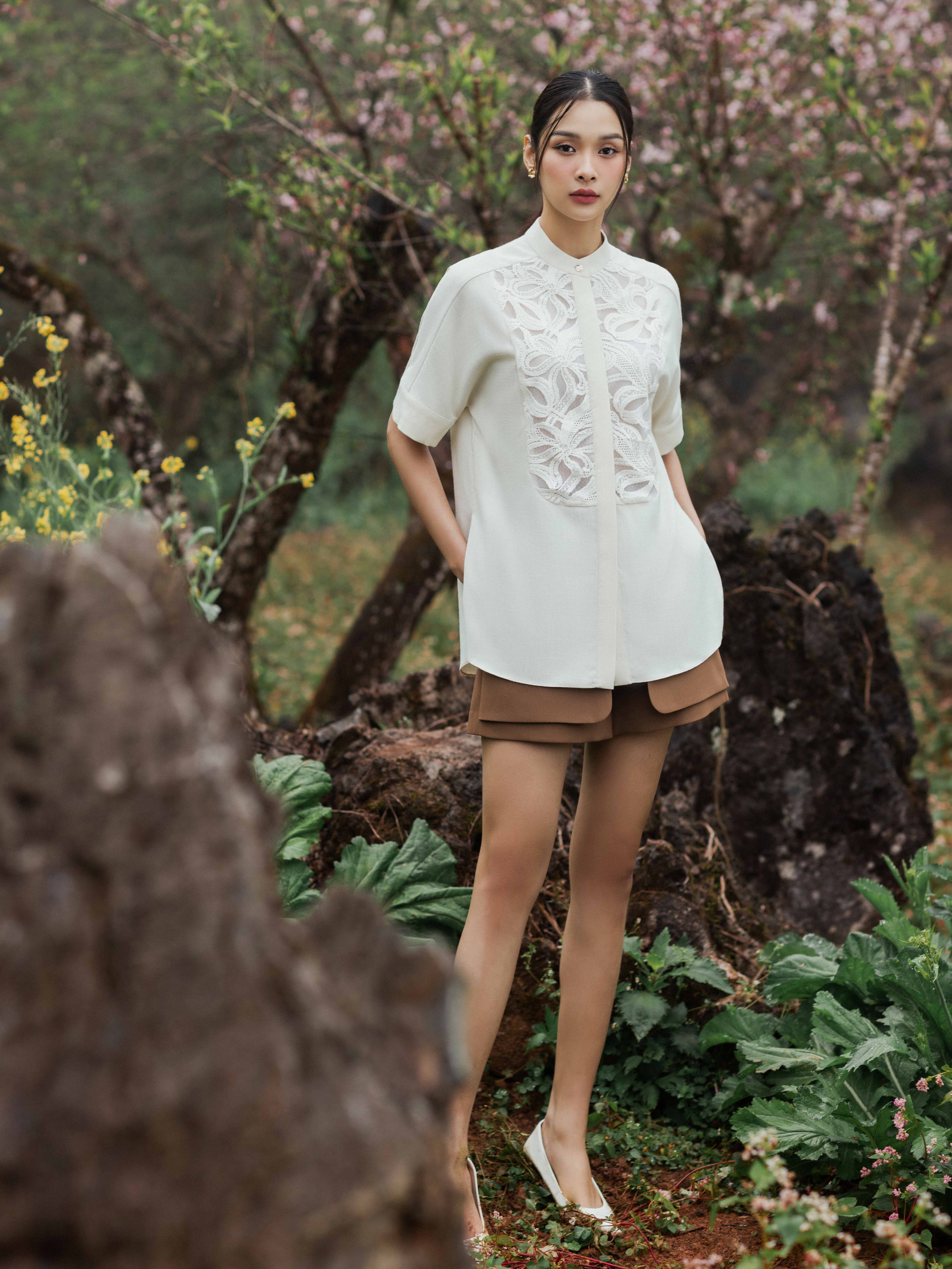 Áo sơ mi Cẩm Chướng phối Zen ngực