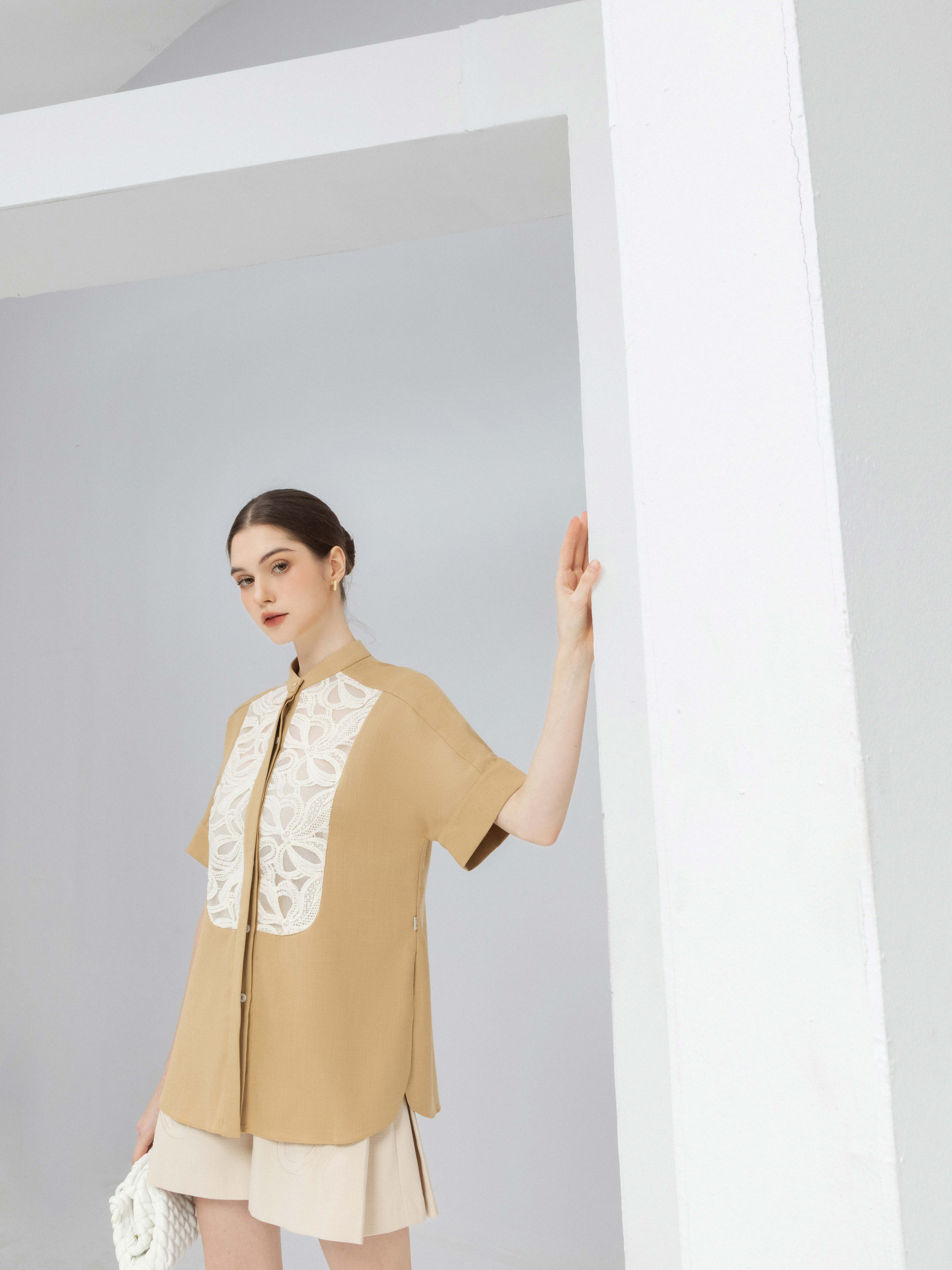 Áo sơ mi Cẩm Chướng phối Zen ngực