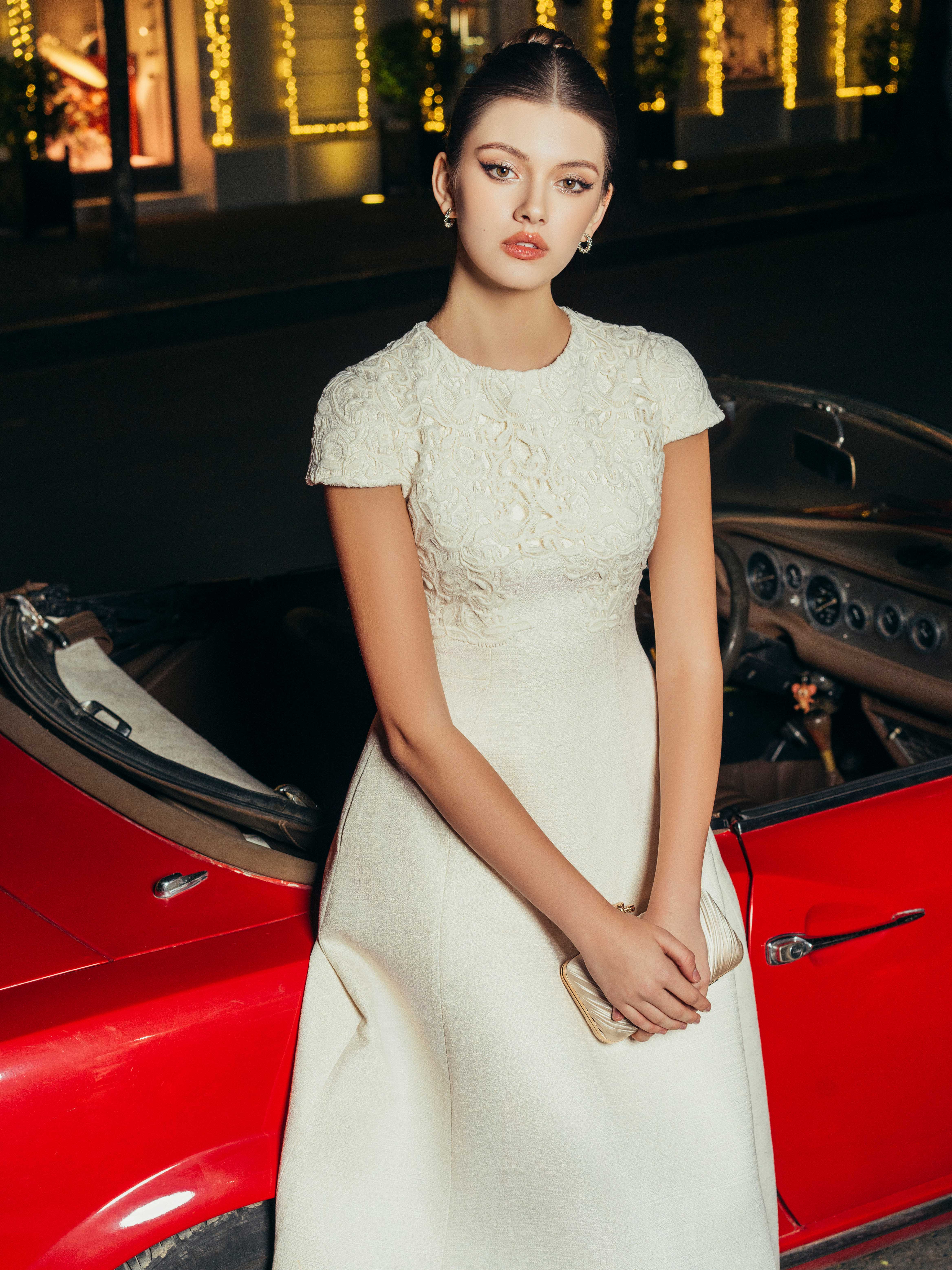 Váy xòe cộc tay đắp zen