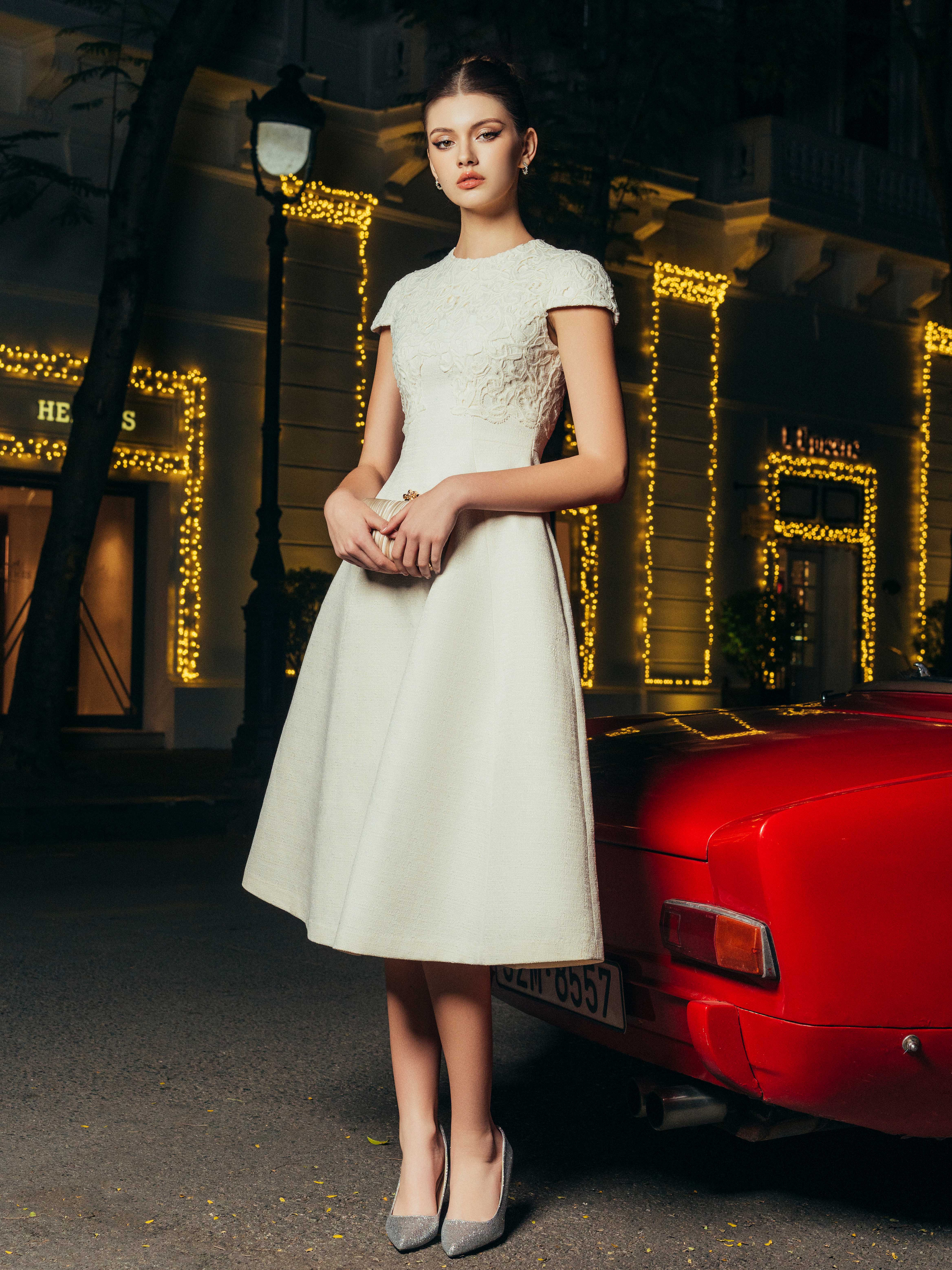 Váy xòe cộc tay đắp zen