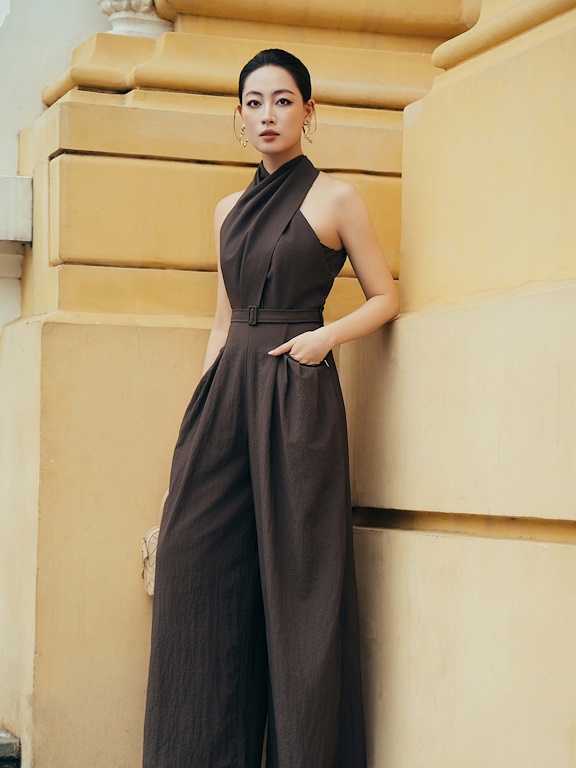 Jumsuit không tay thắt dây đai