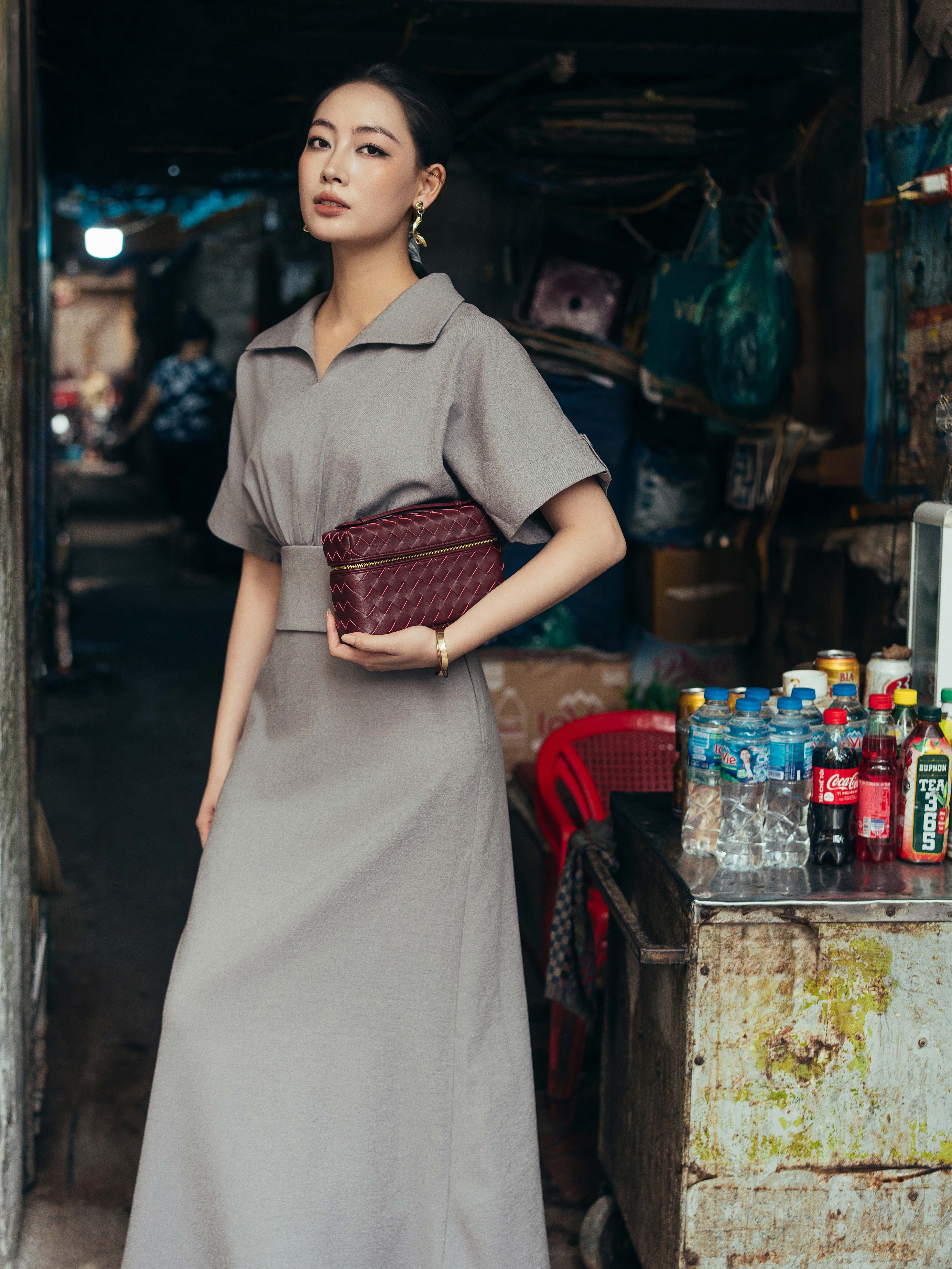 Váy cộc tay can nhún eo