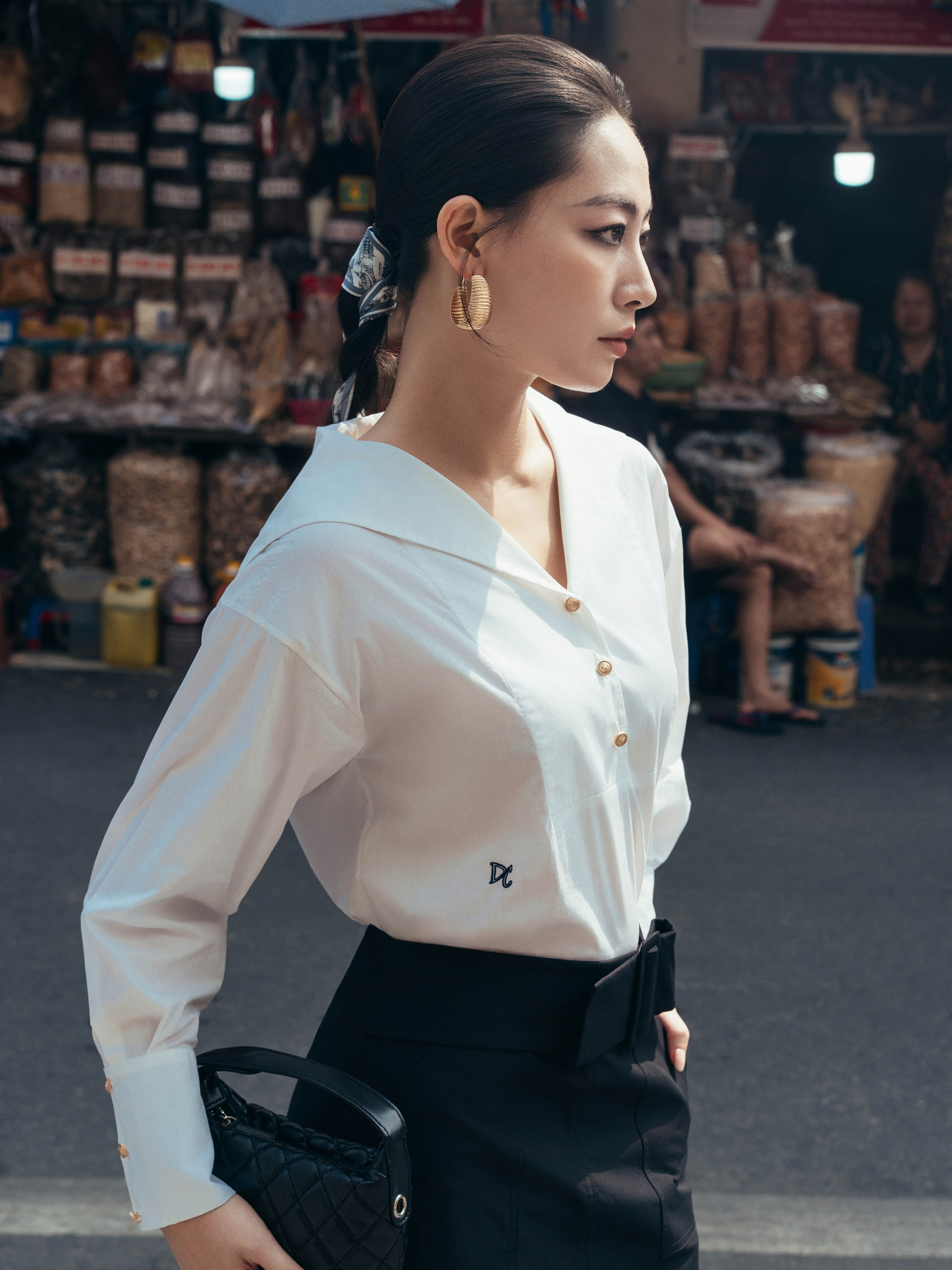 Áo sơ mi dài tay thêu logo DC
