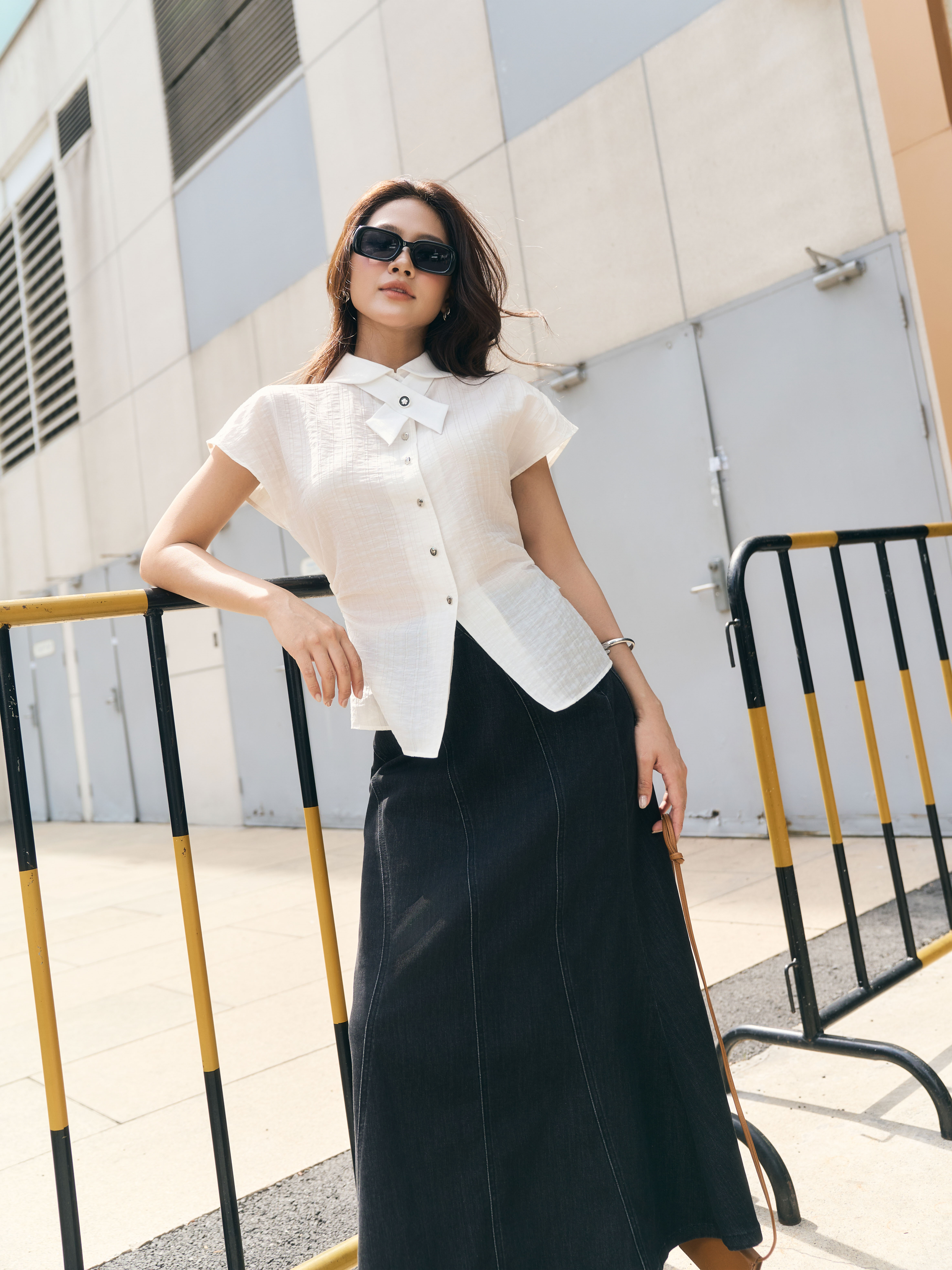 Chân váy Jeans đuôi cá bổ mảnh khóa sườn_DC63