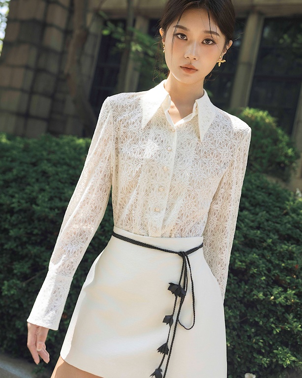 Áo ren cổ đức tay dài