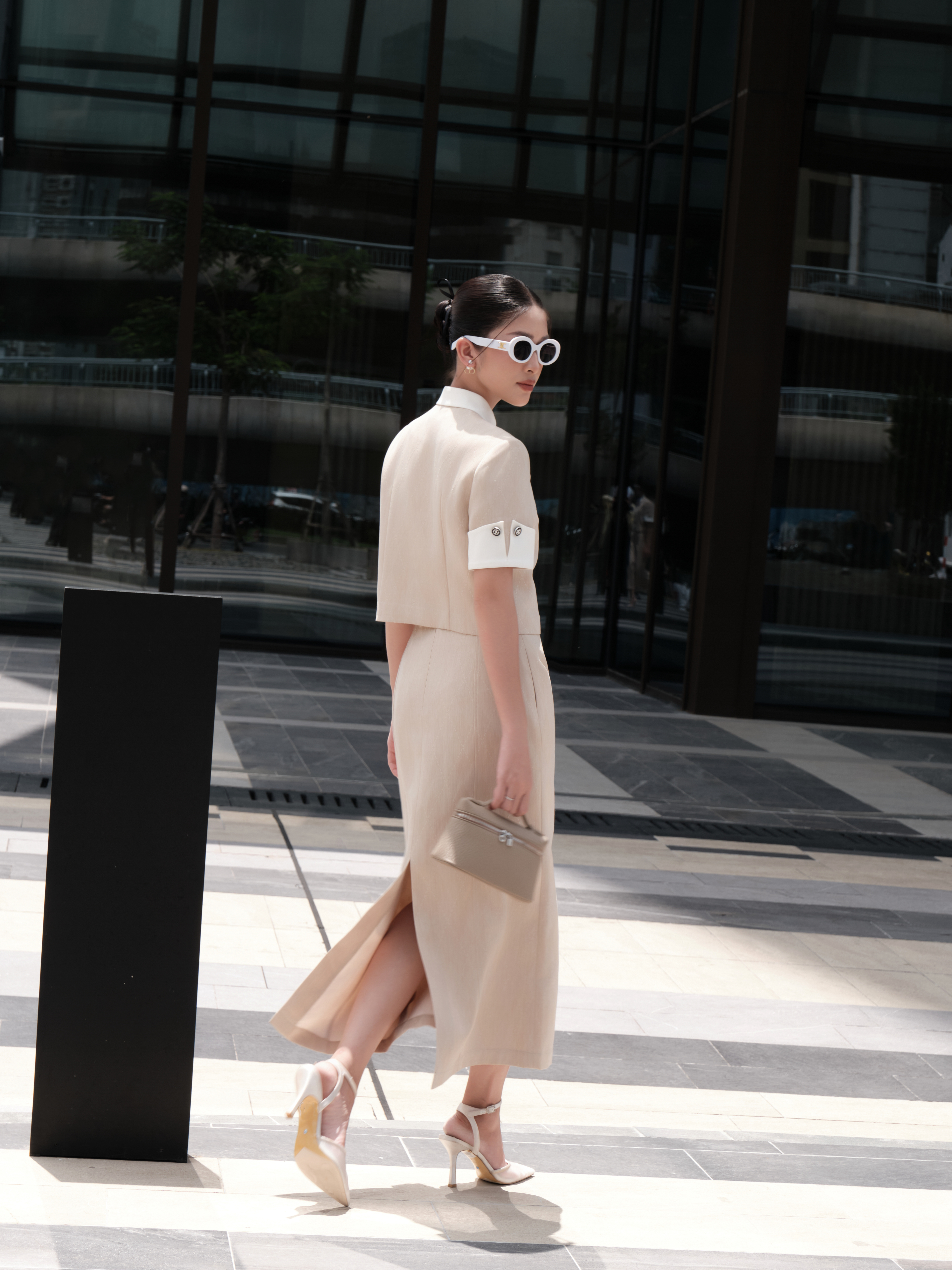 Áo sơ mi cộc tay phối tay cổ_CV.2-1066