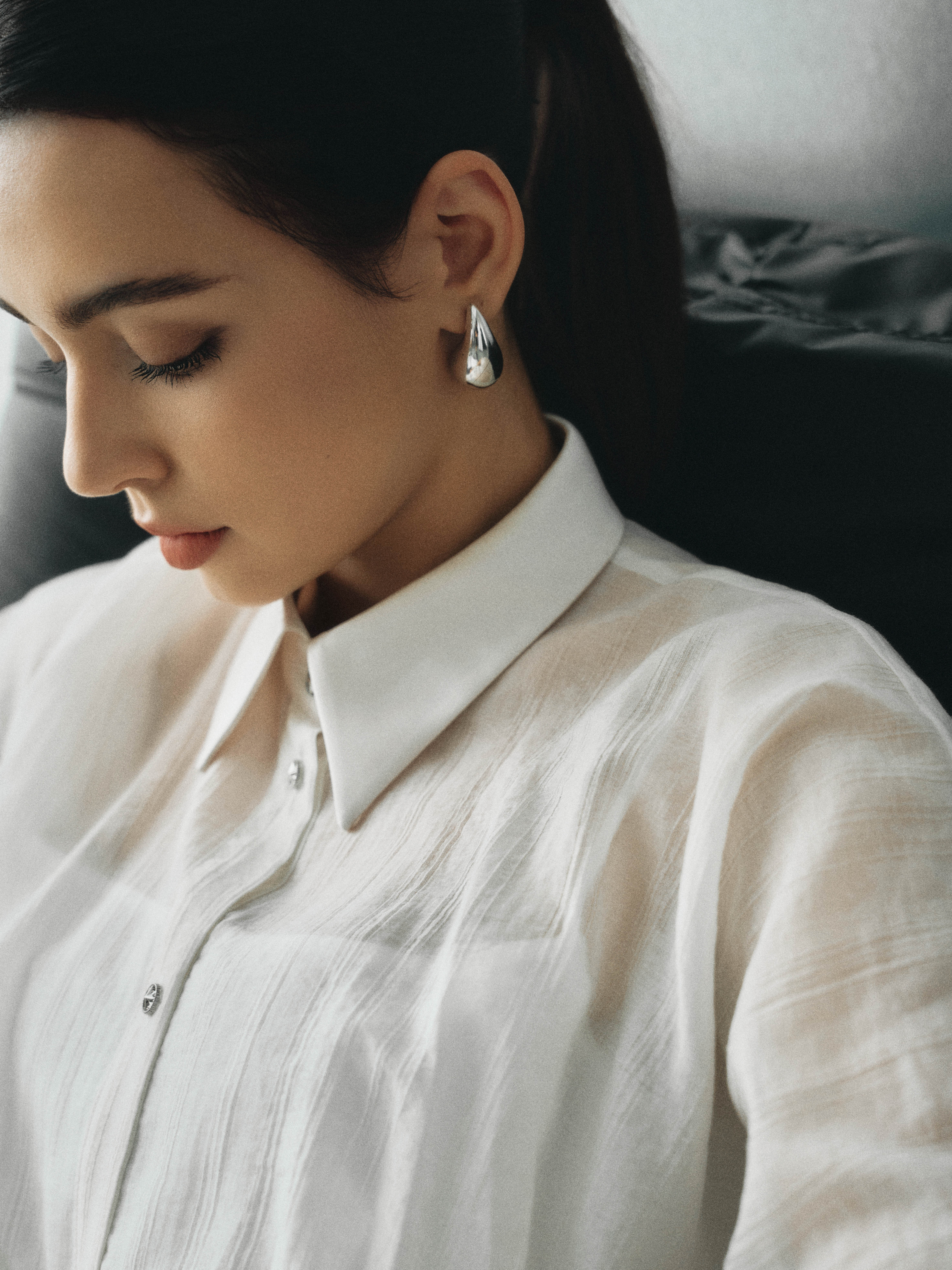 Váy tay lửng cổ đức xếp ly xòe
