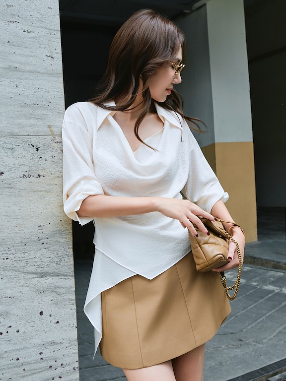Chân váy ngắn bổ mảnh 2 túi