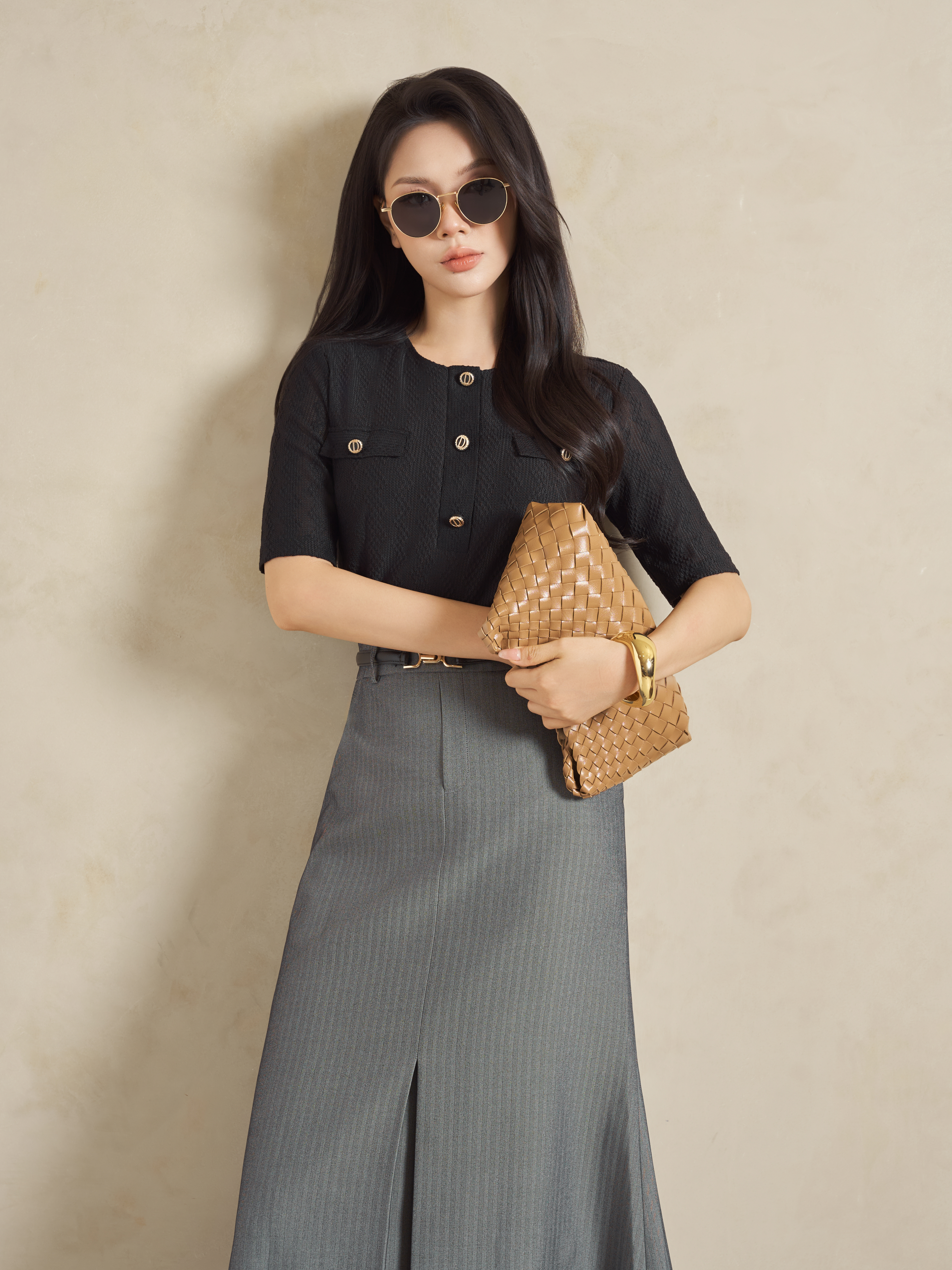 Áo ren cổ tròn