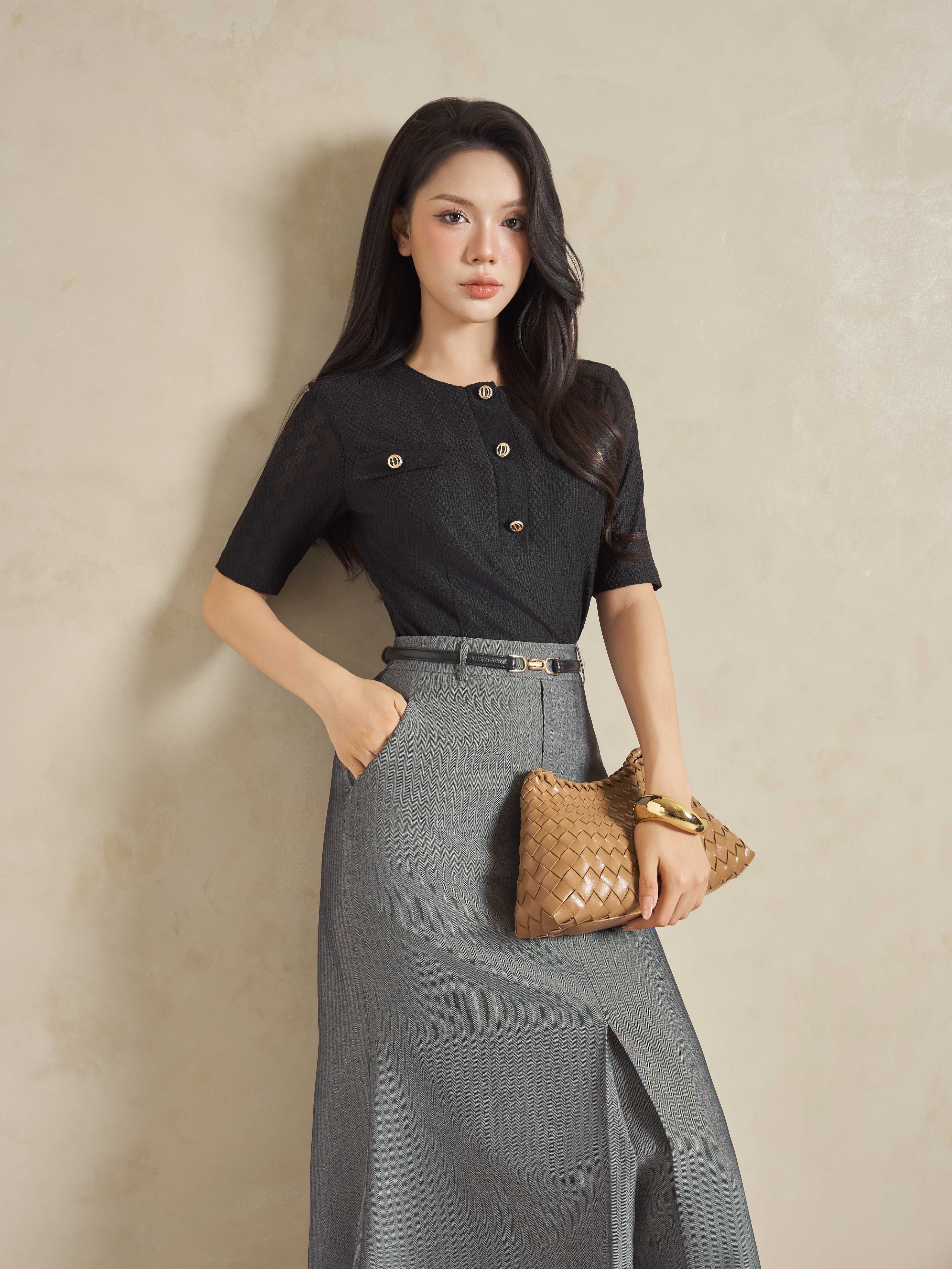 Áo ren cổ tròn