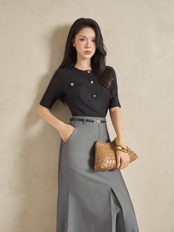 Áo ren cổ tròn