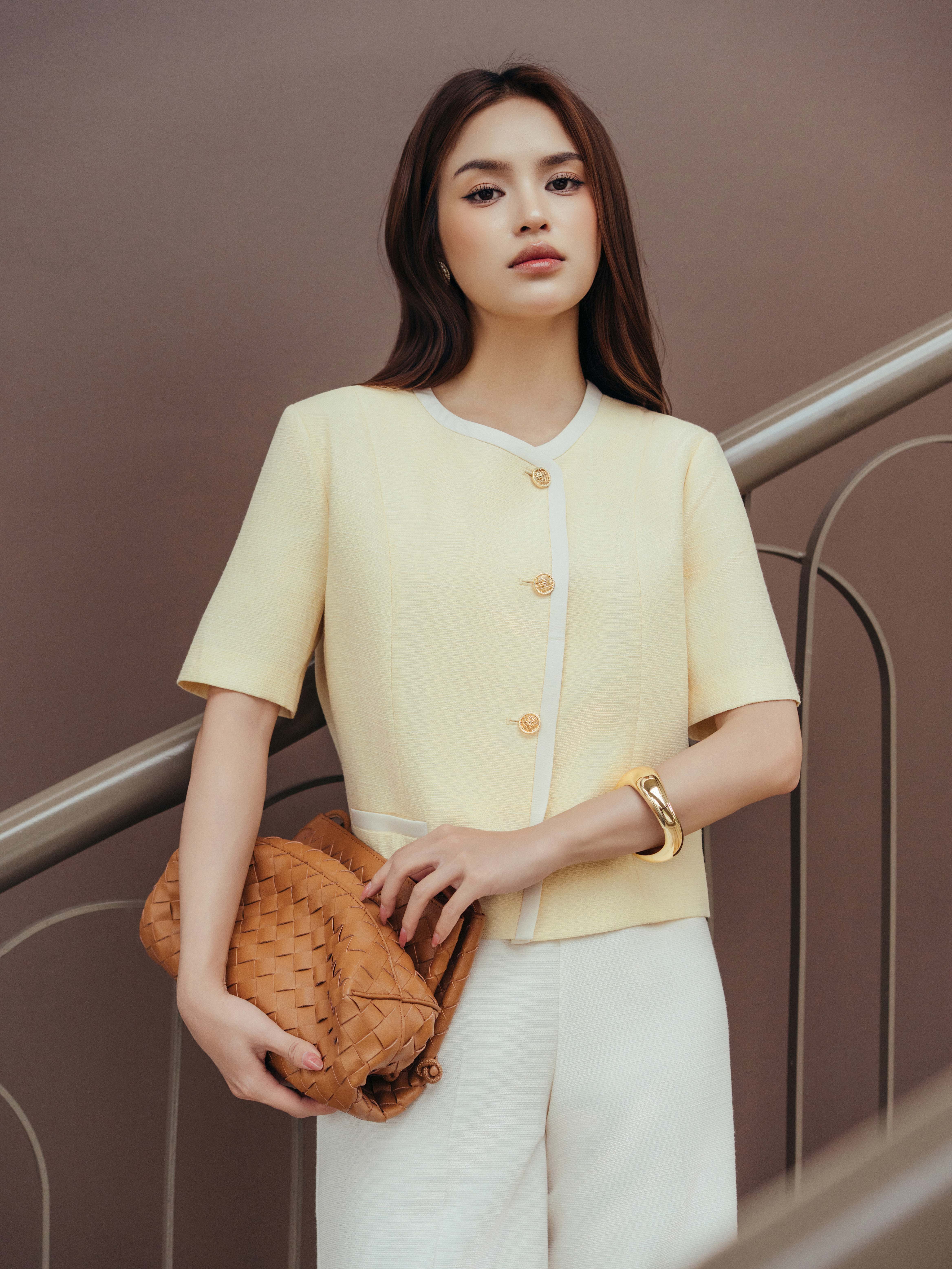 Áo kí giả cộc tay phối nẹp + nắp túi