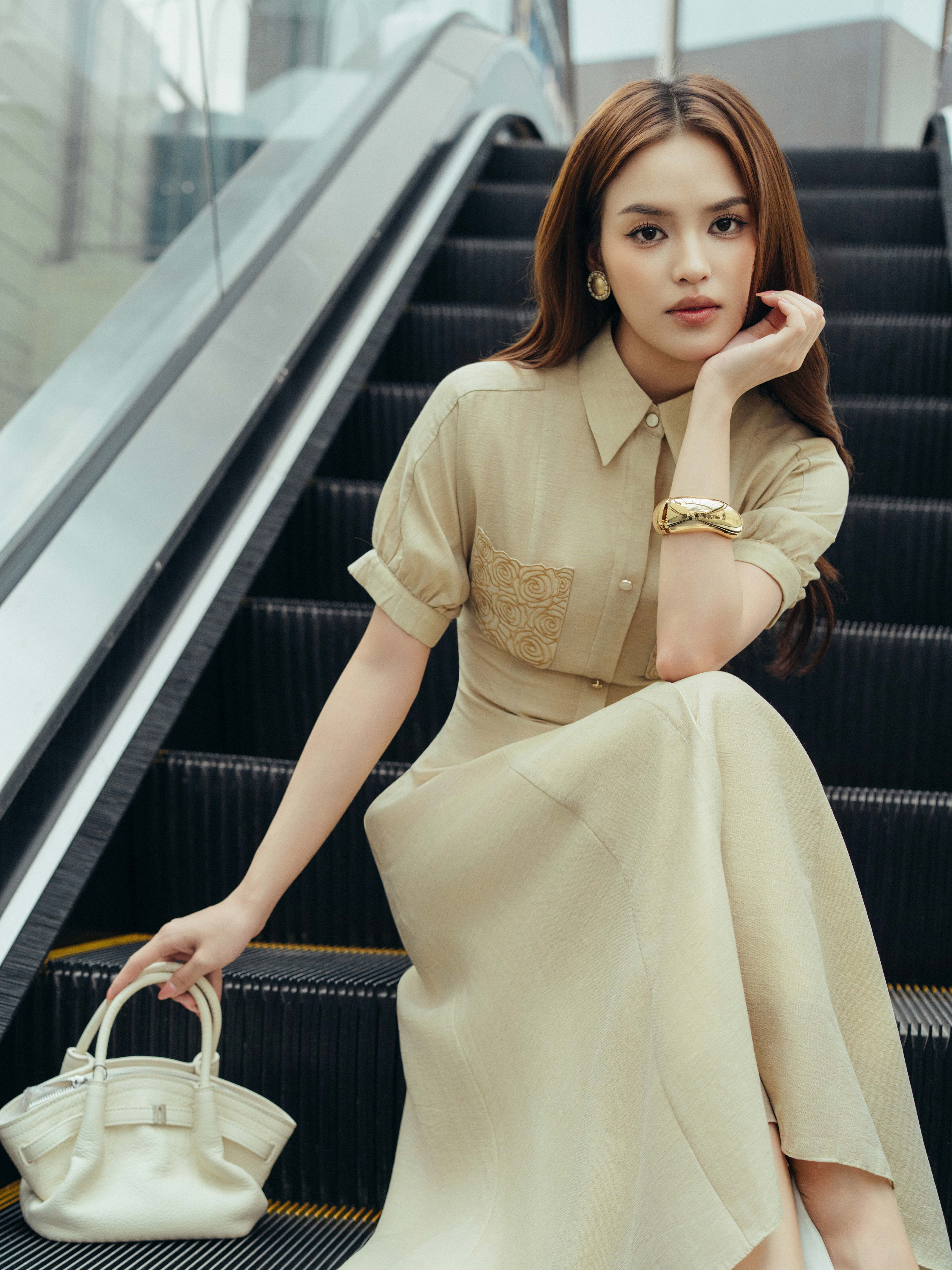 Váy thô tằm thêu 2 túi ngực