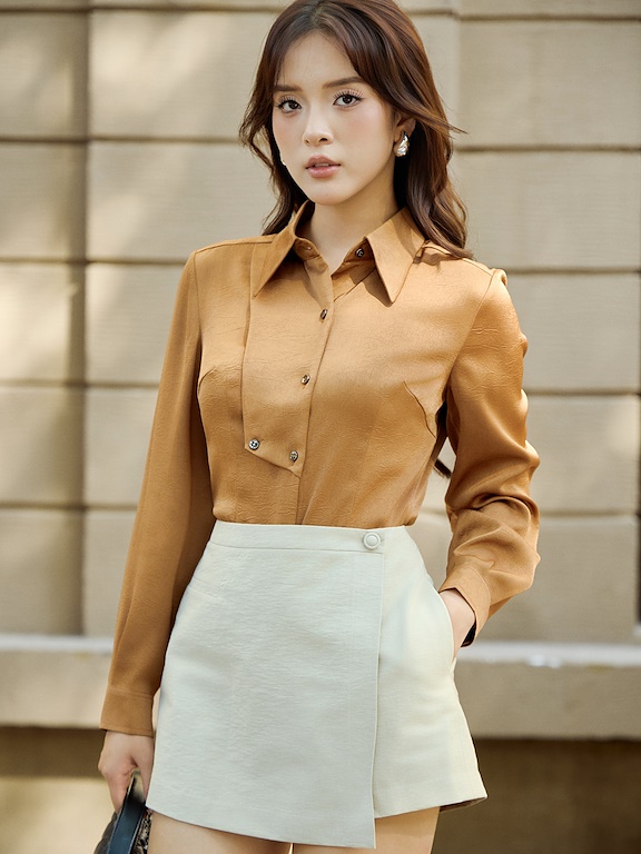 Áo sơ mi cổ đức dài tay