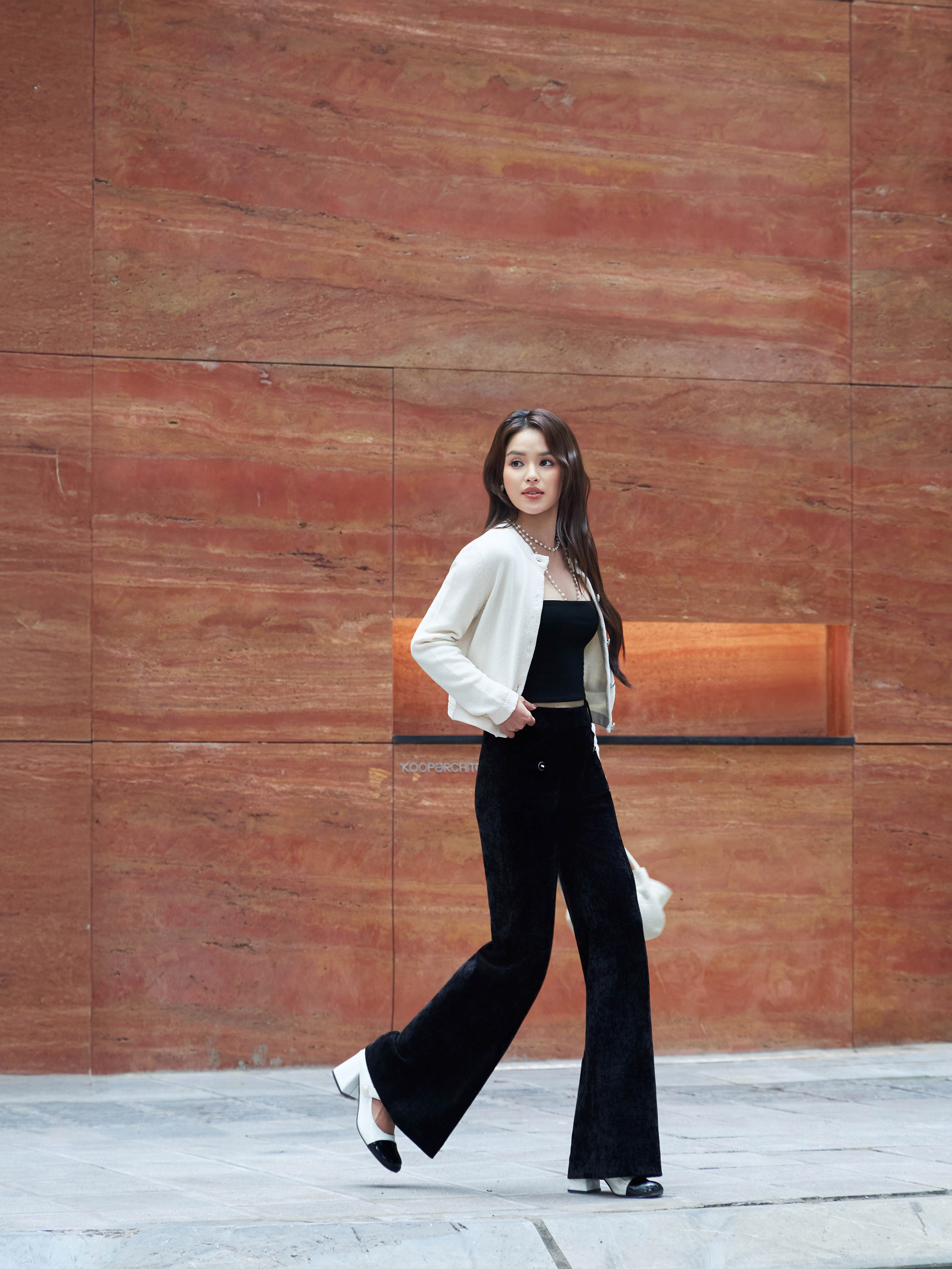 Quần nhung loang ống đứng