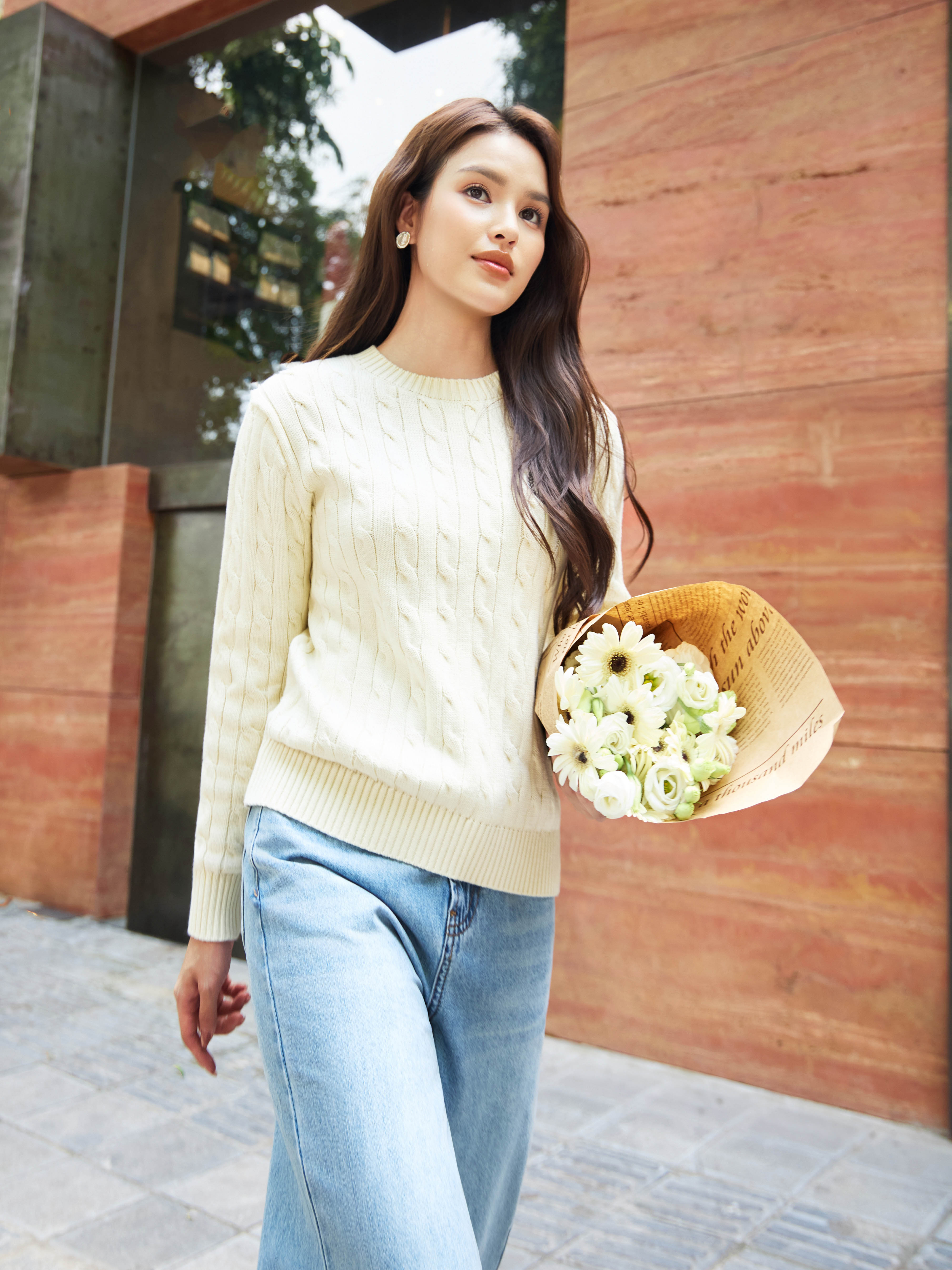 Quần Jean ống suông gấu tua-DC12