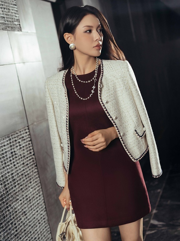 Váy da lộn A ngắn không tay