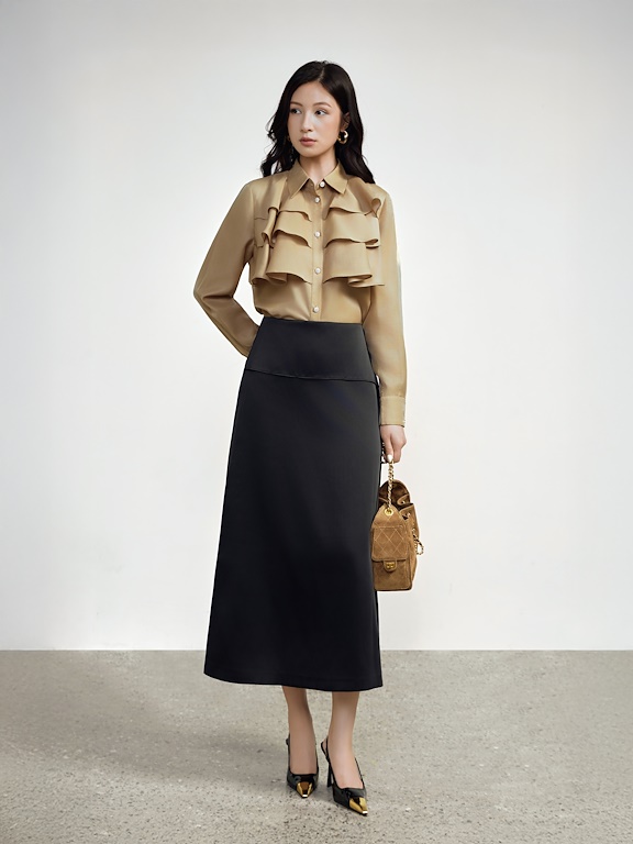 Chân váy midi xòe A