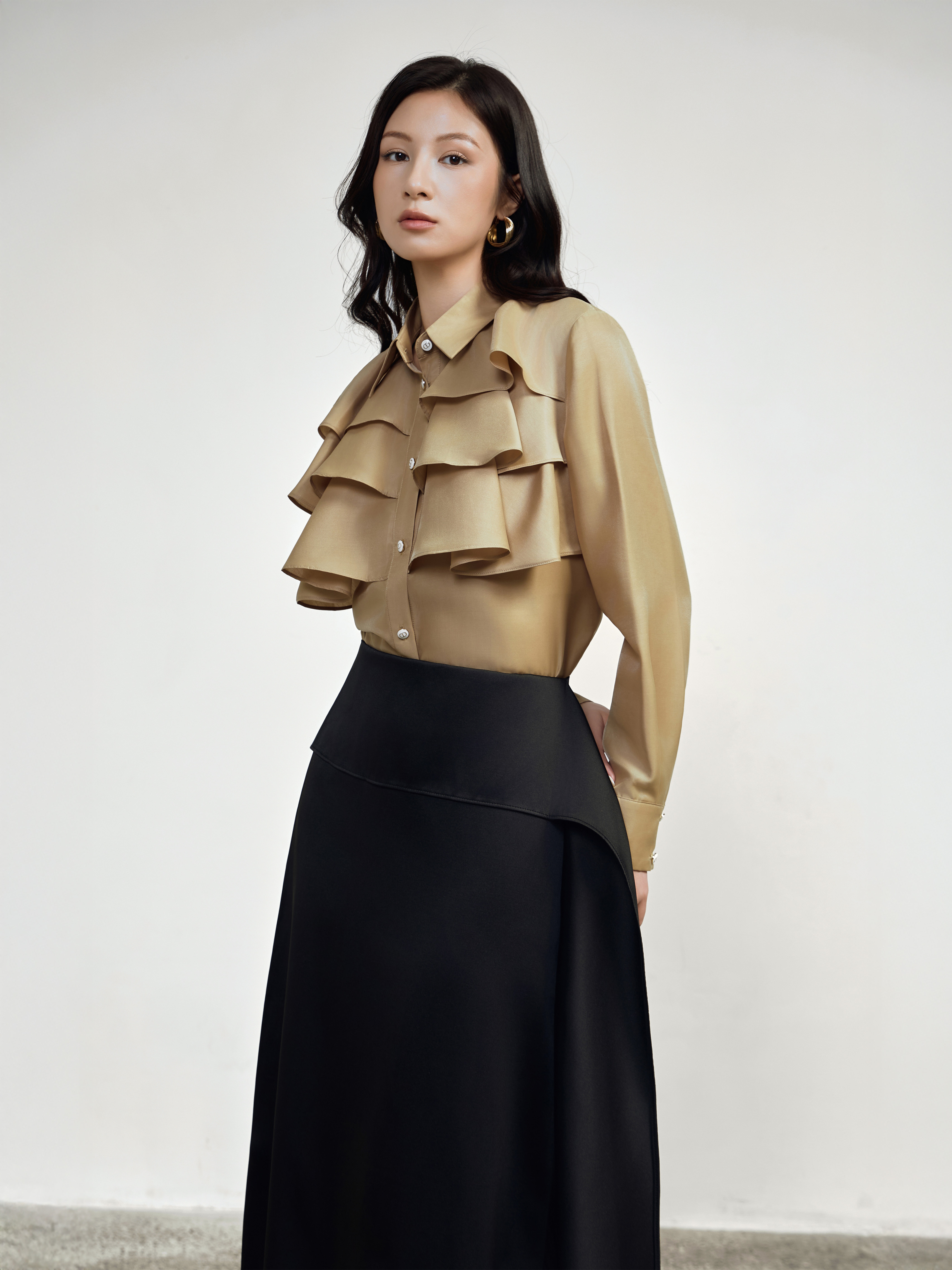 Chân váy midi xòe A