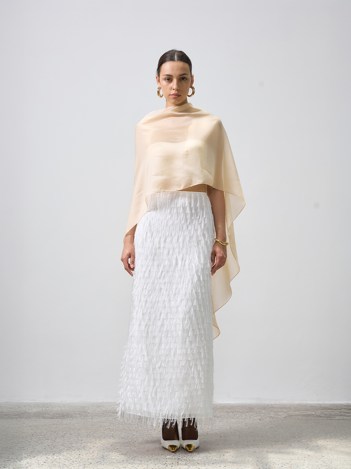 Chân váy tua rua dáng a dài