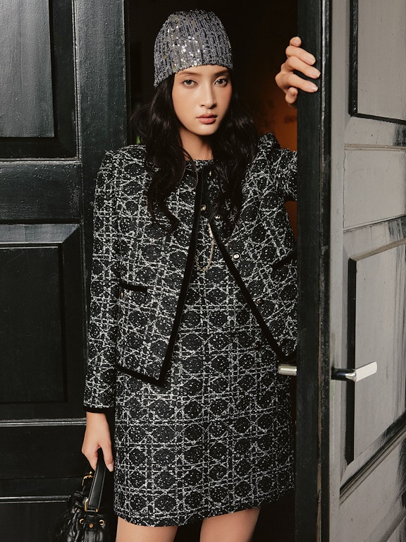 Áo vest dạ kẻ viền phối_V.5-3848