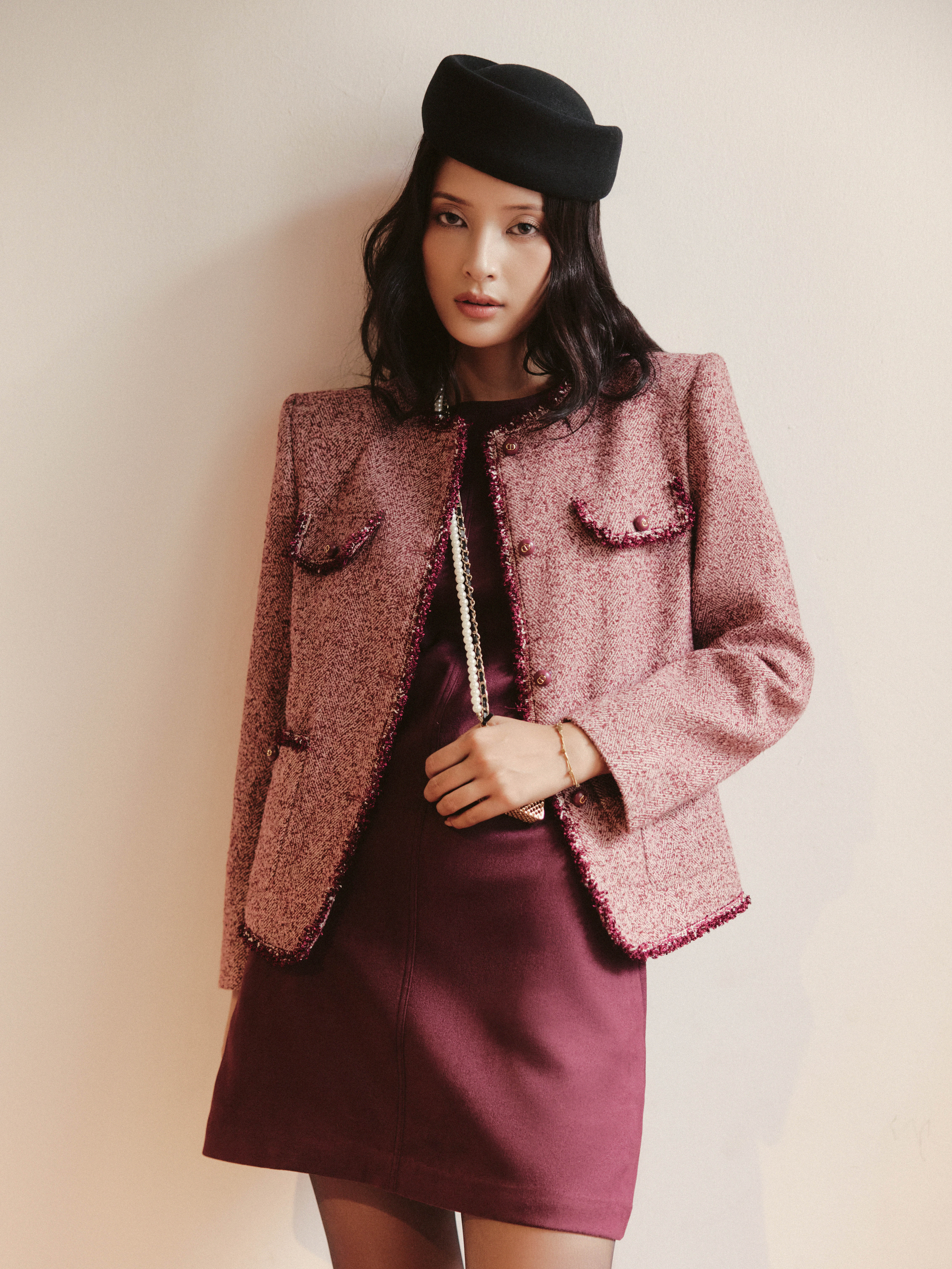 Áo vest dạ phối viền túi + nẹp