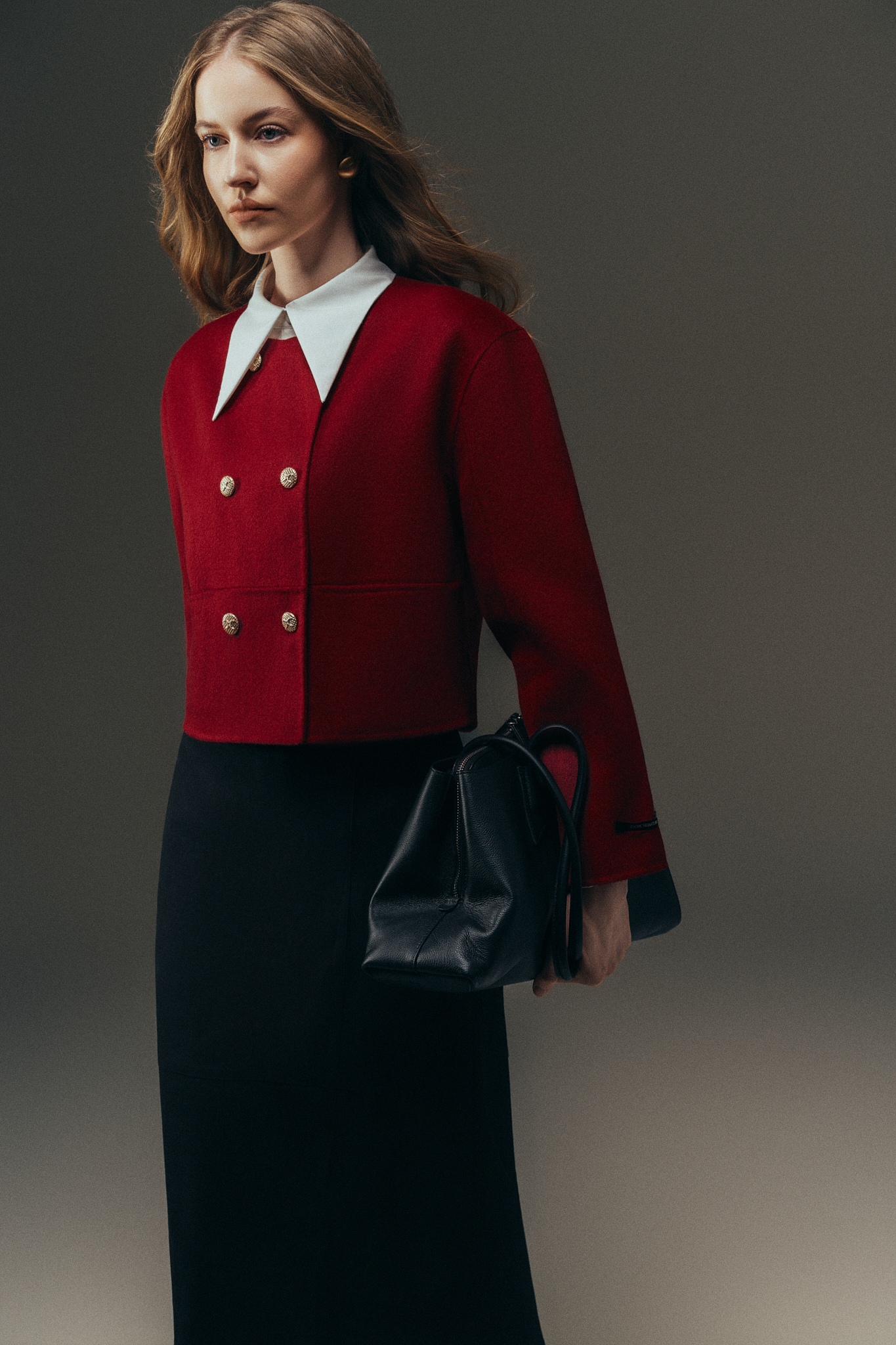 Áo dạ Handmade 2 hàng cúc dáng ngắn