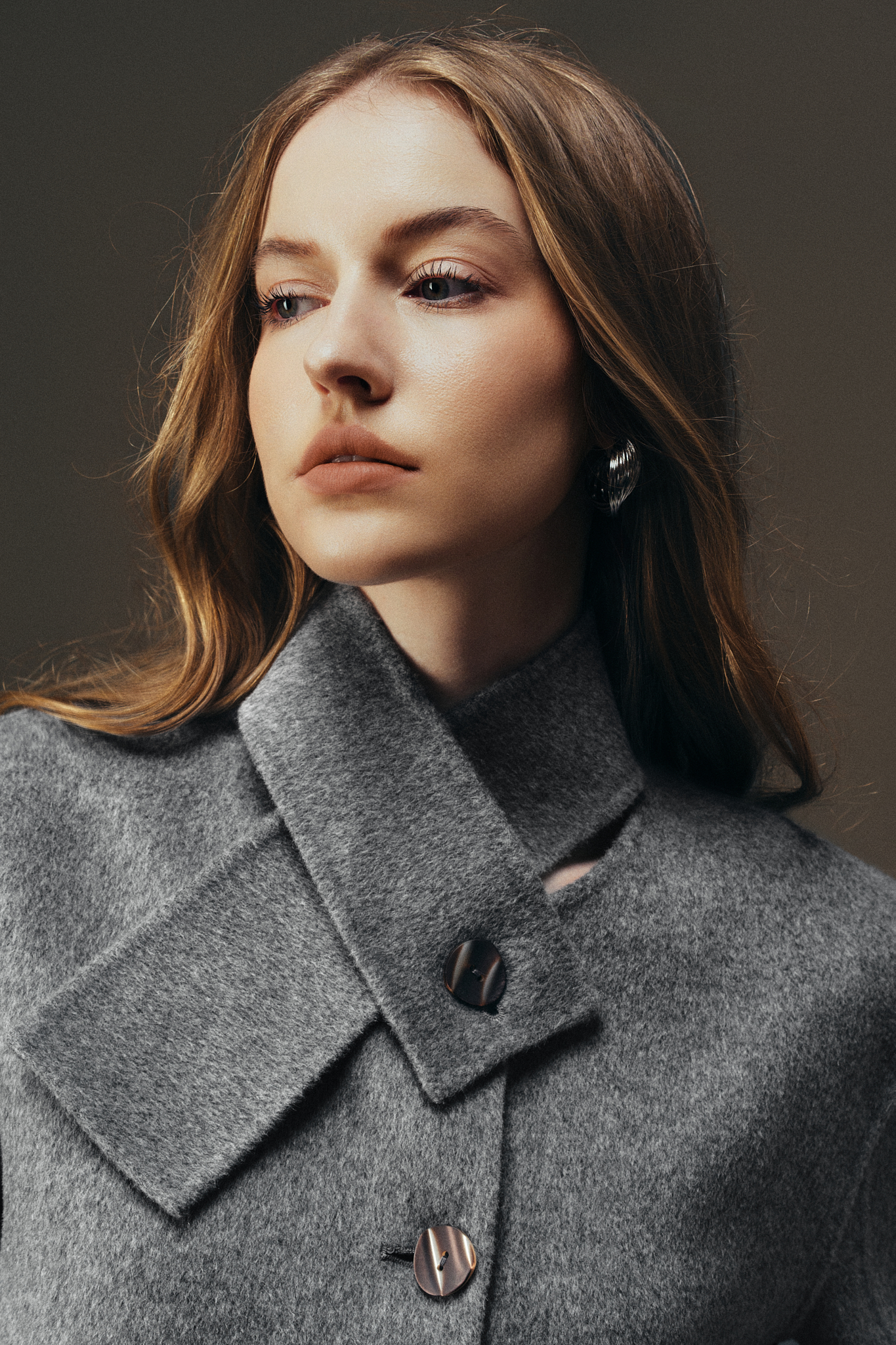 Áo dạ handmade cổ khăn dáng ngắn