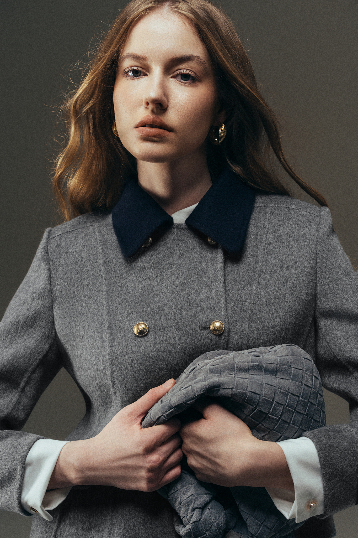 Áo dạ handmade dáng ngắn phối cổ