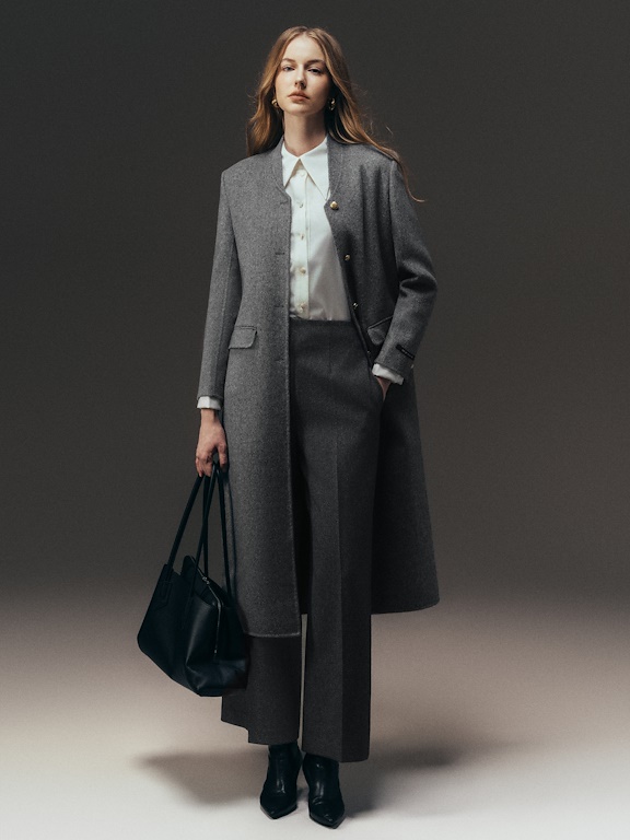 Áo dạ handmade trendcoat cổ leo