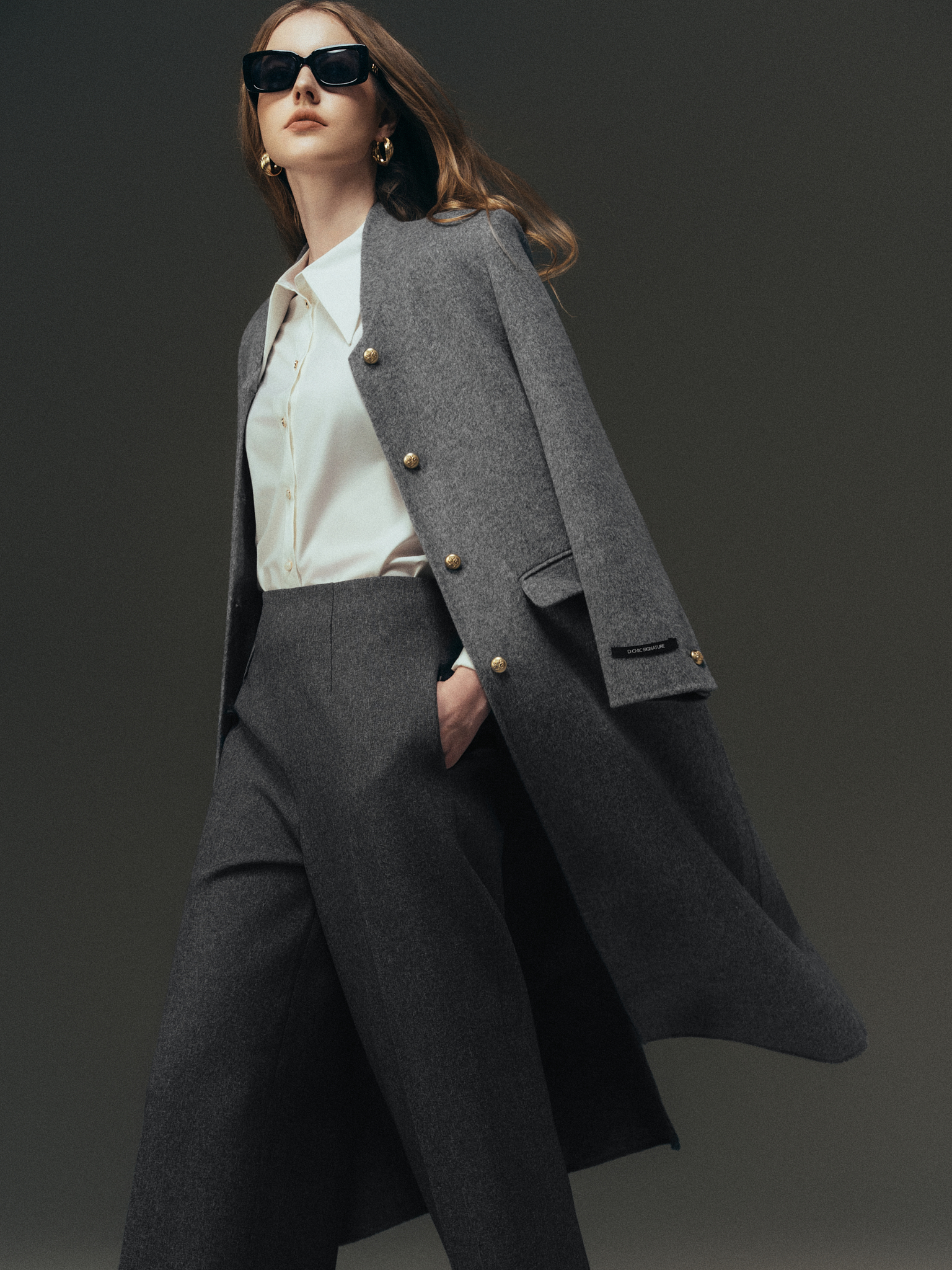 Áo dạ handmade trendcoat cổ leo