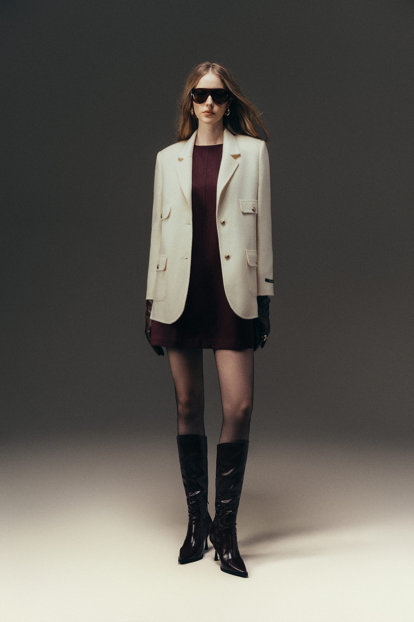 Áo dạ handmade cổ 2 ve 2 túi ốp trước