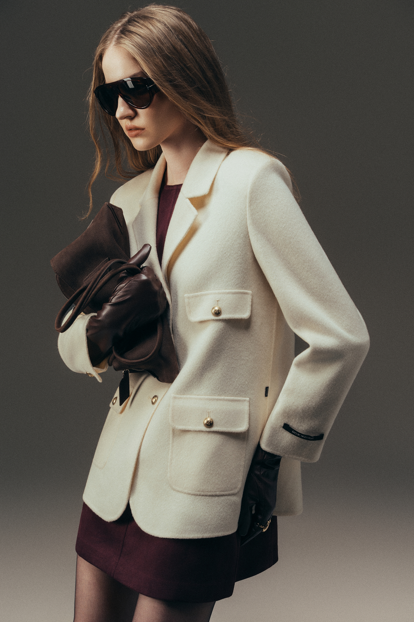 Áo dạ handmade cổ 2 ve 2 túi ốp trước