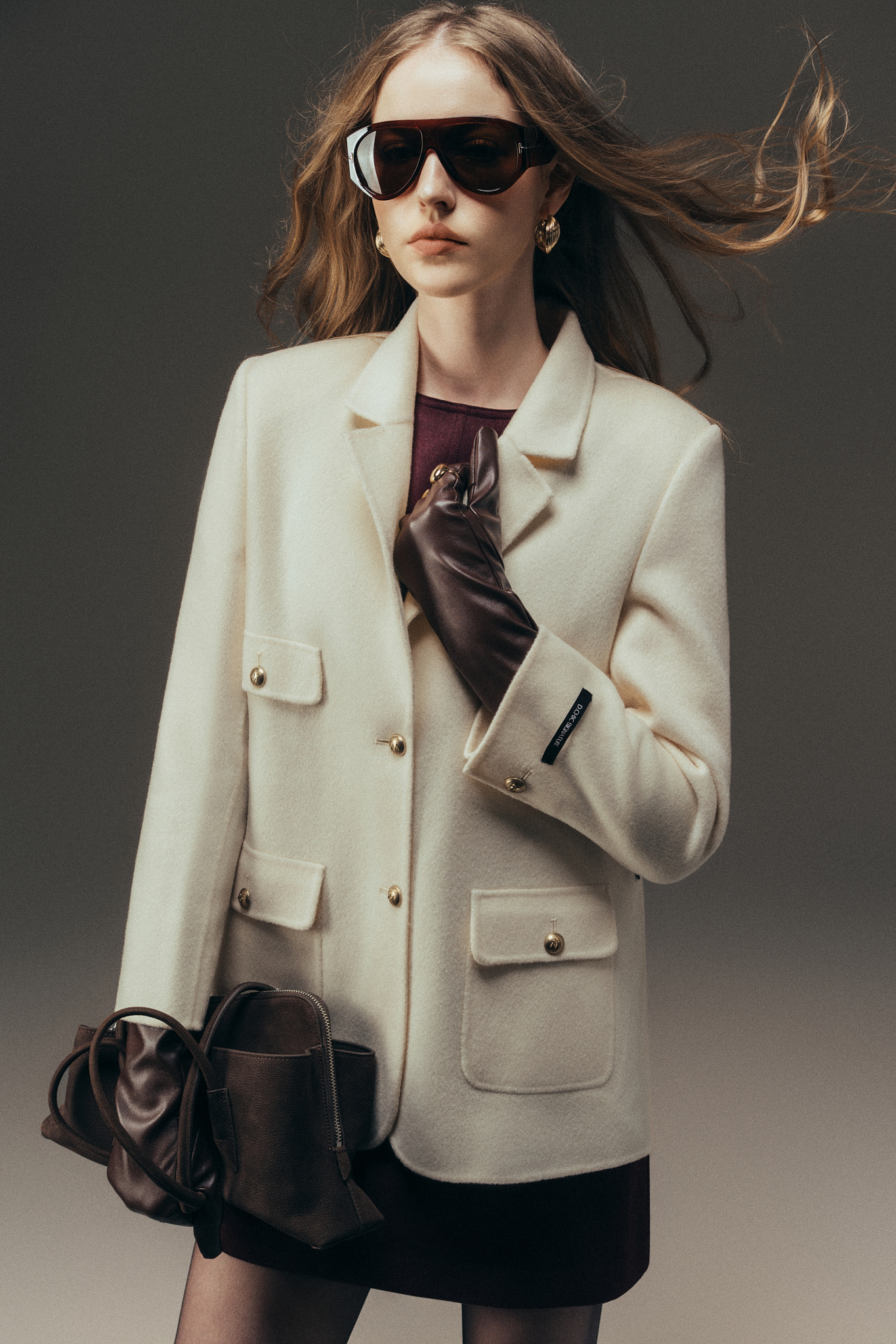 Áo dạ handmade cổ 2 ve 2 túi ốp trước