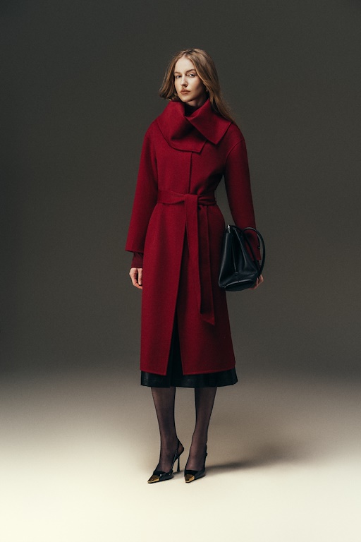 Áo dạ handmade dáng trendcoat cổ khăn