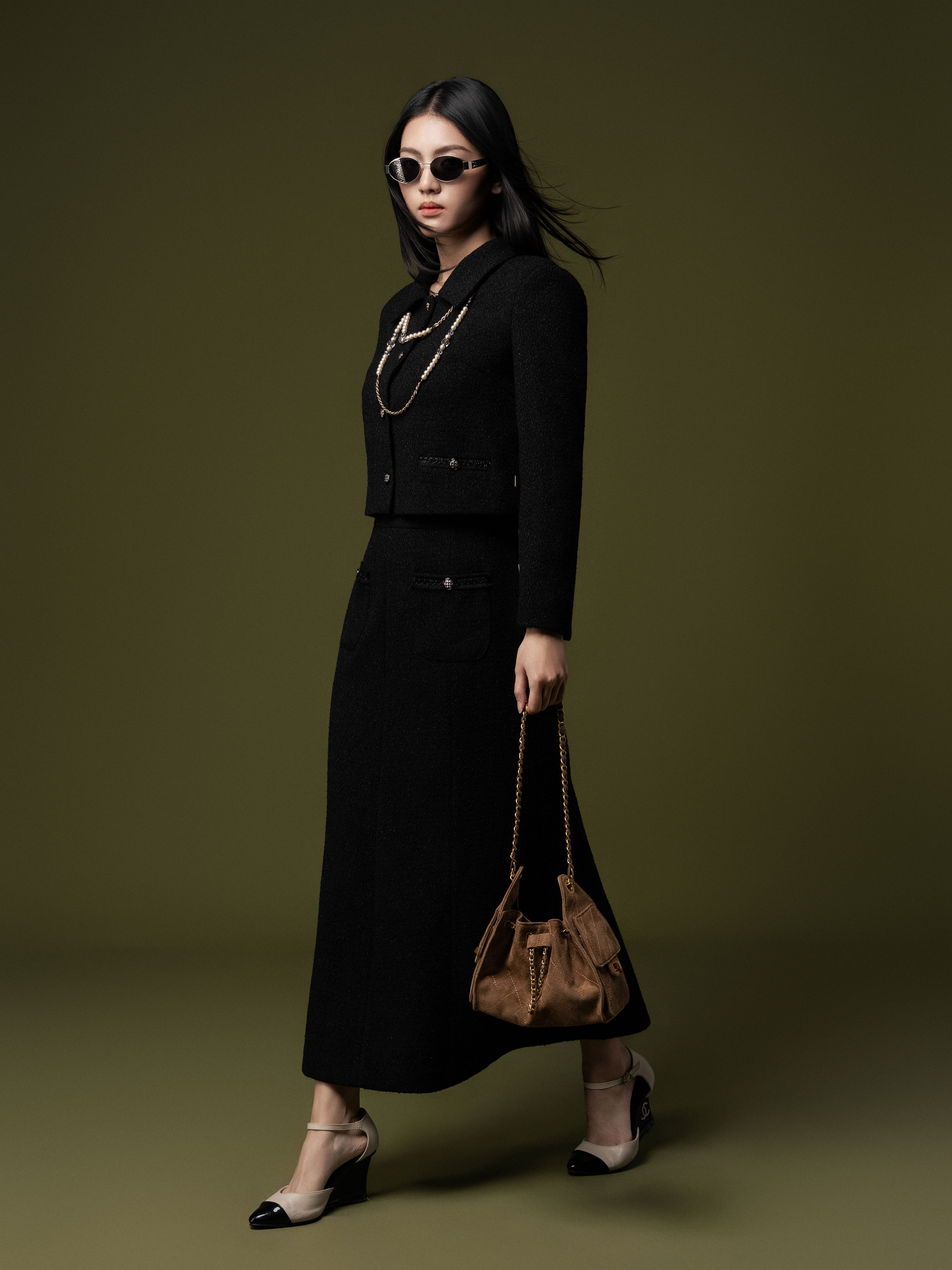 Áo dạ tweed cổ bẻ phối viền túi_CV.5-1115