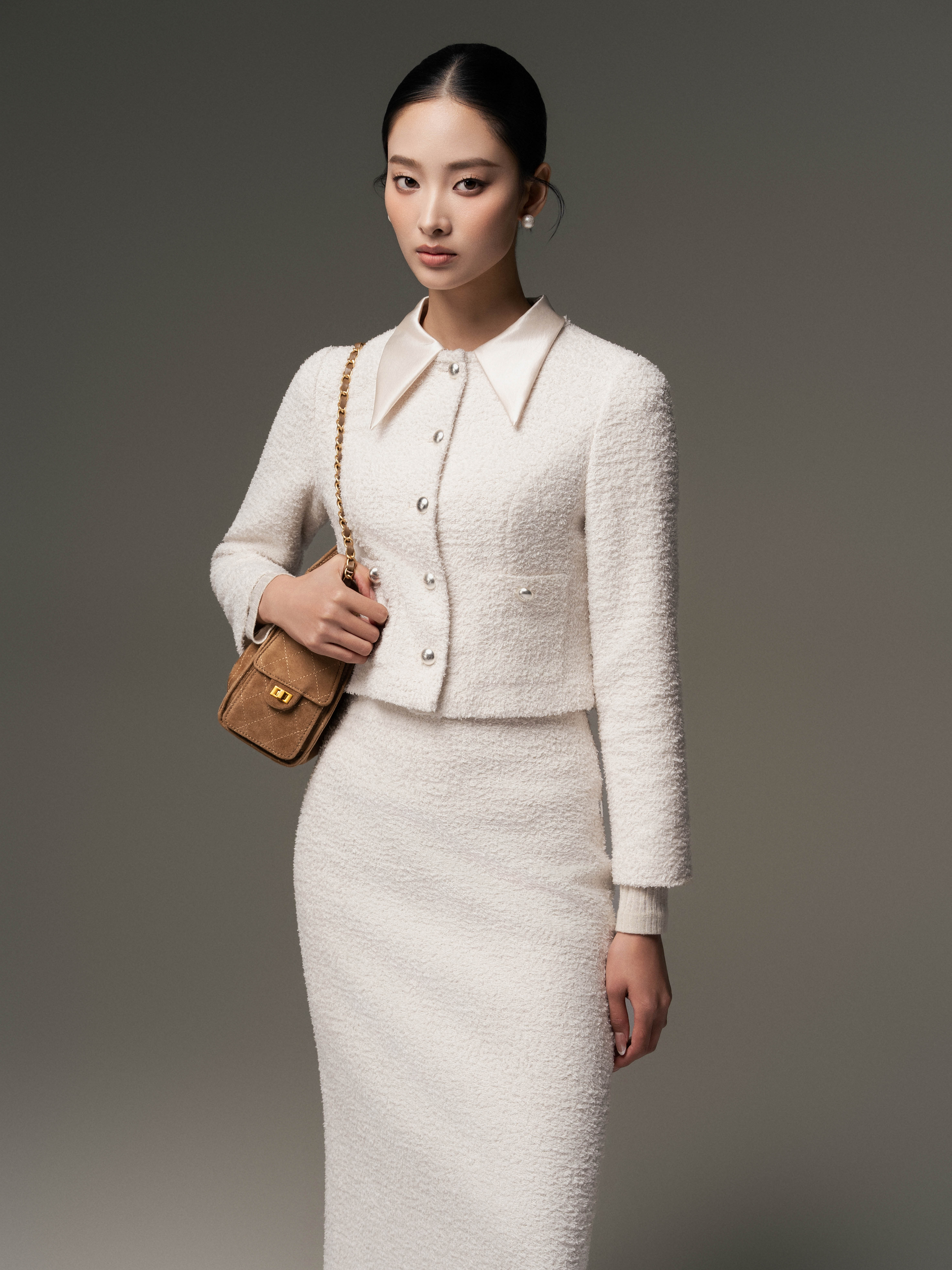 Áo len xù cổ tròn 2 túi ốp_CV.2-1119