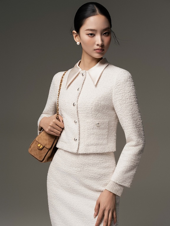 Áo len xù cổ tròn 2 túi ốp_CV.2-1119