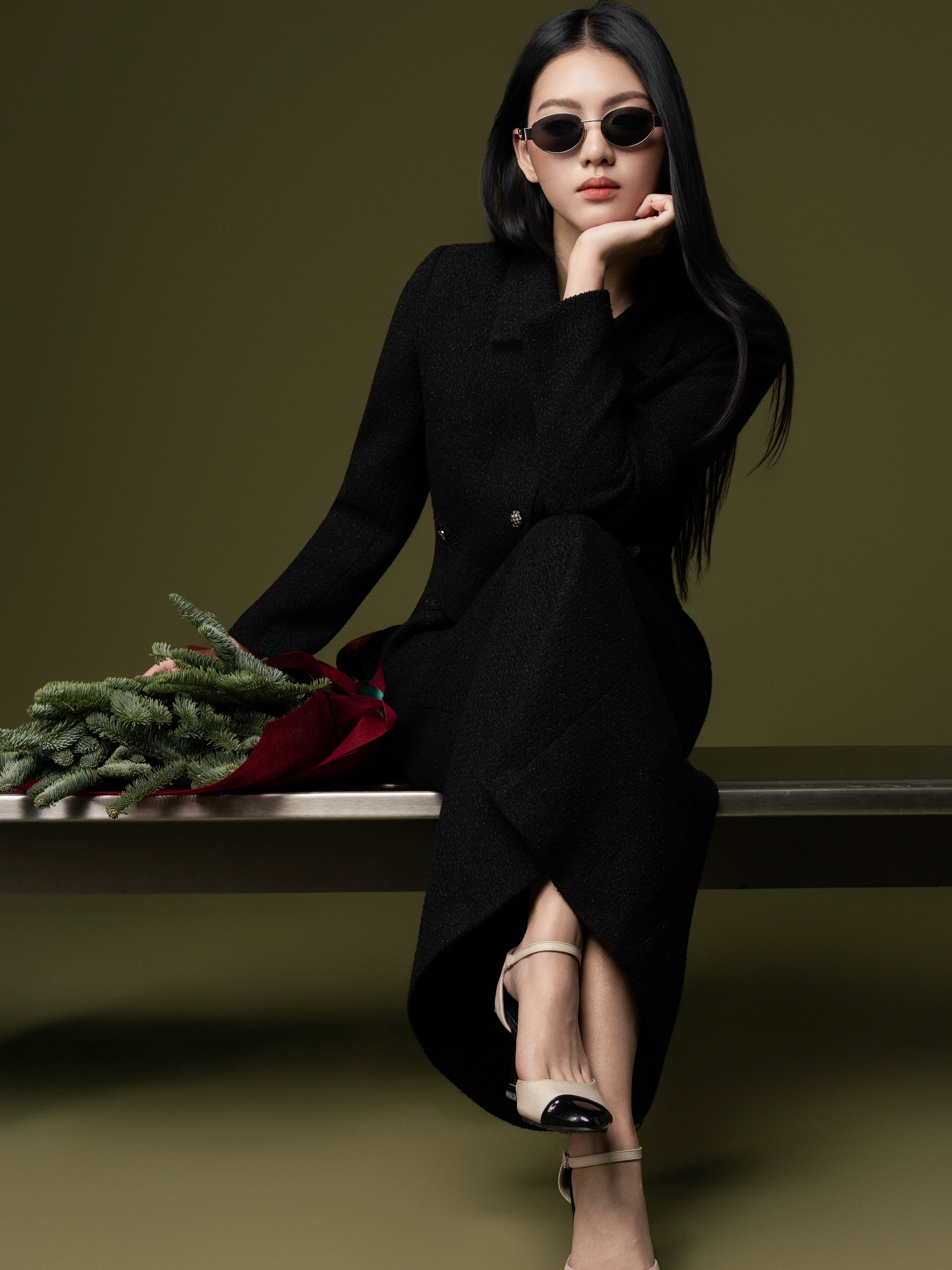 Áo dạ tweed cổ bẻ phối viền túi_CV.5-1115