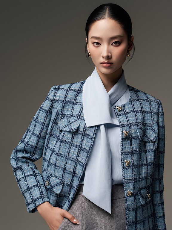 Áo sơ mi vạt lệch cổ khăn