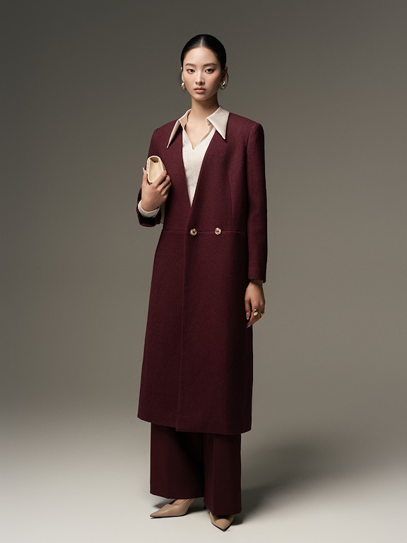 Áo trendcoat dáng dài cổ V