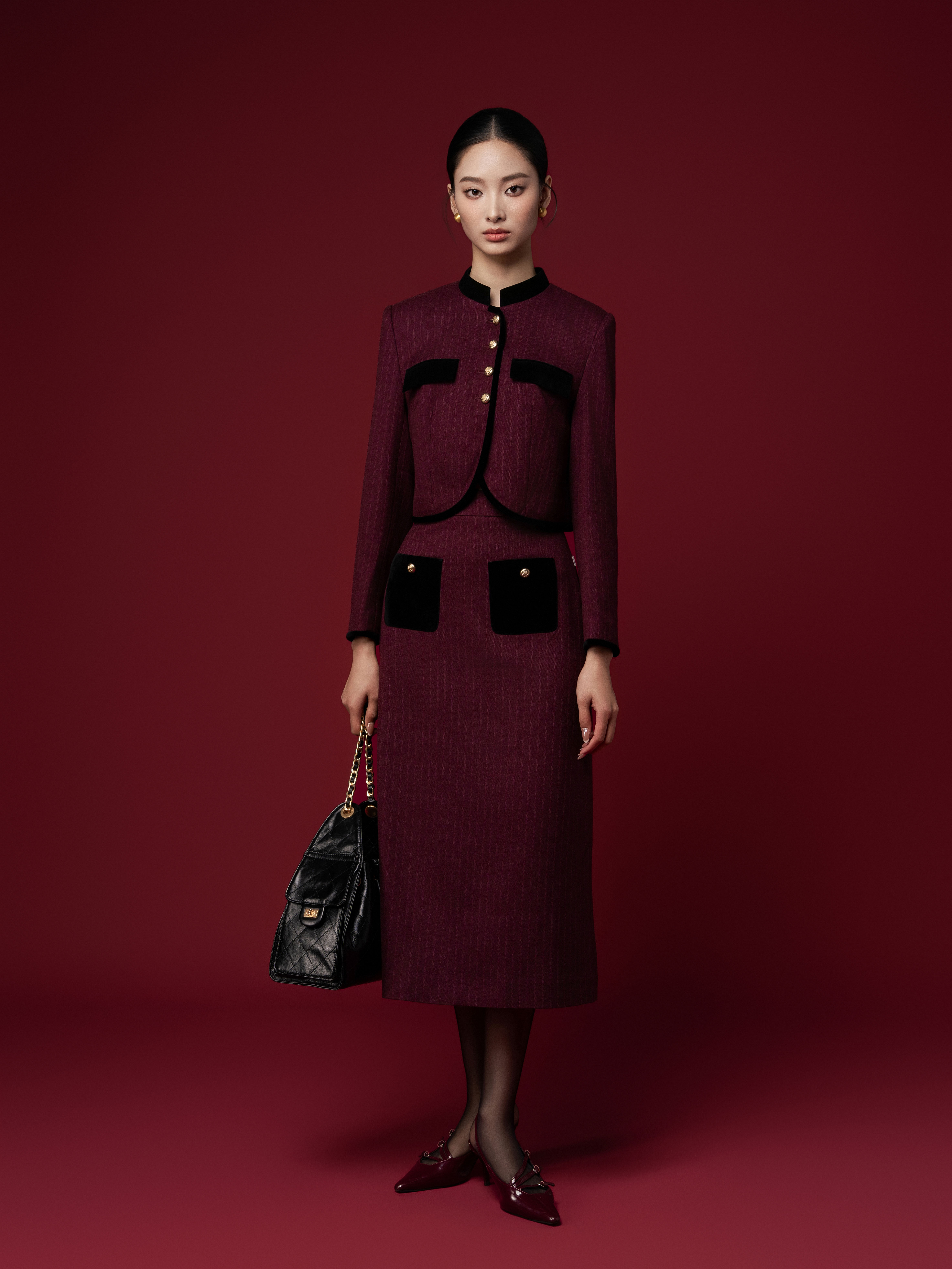 Chân váy midi phối 2 túi ốp trước_AV.1-938