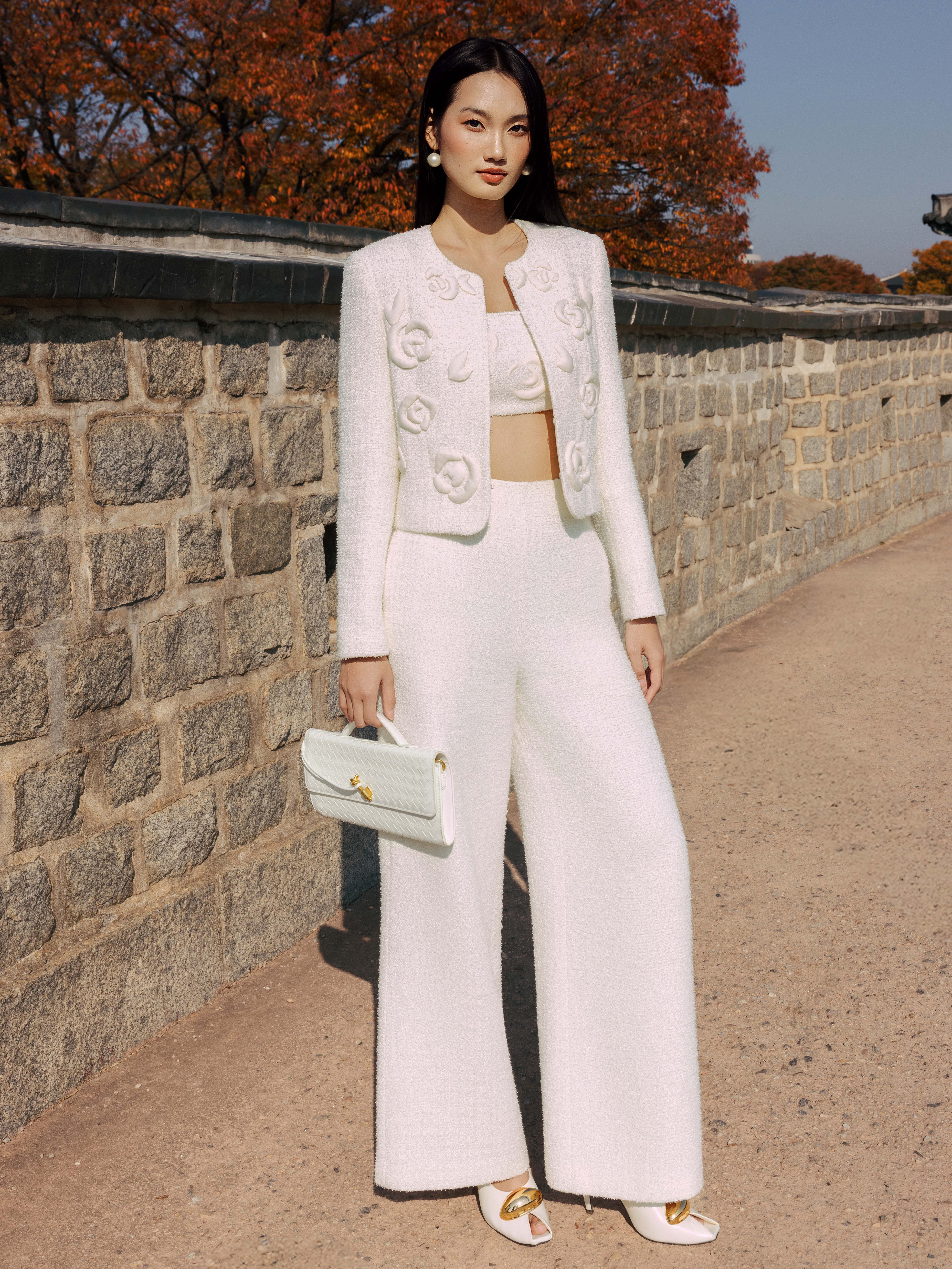 Áo vest tweed ngắn hoa nổi_A.5-3273 + Q.5-918