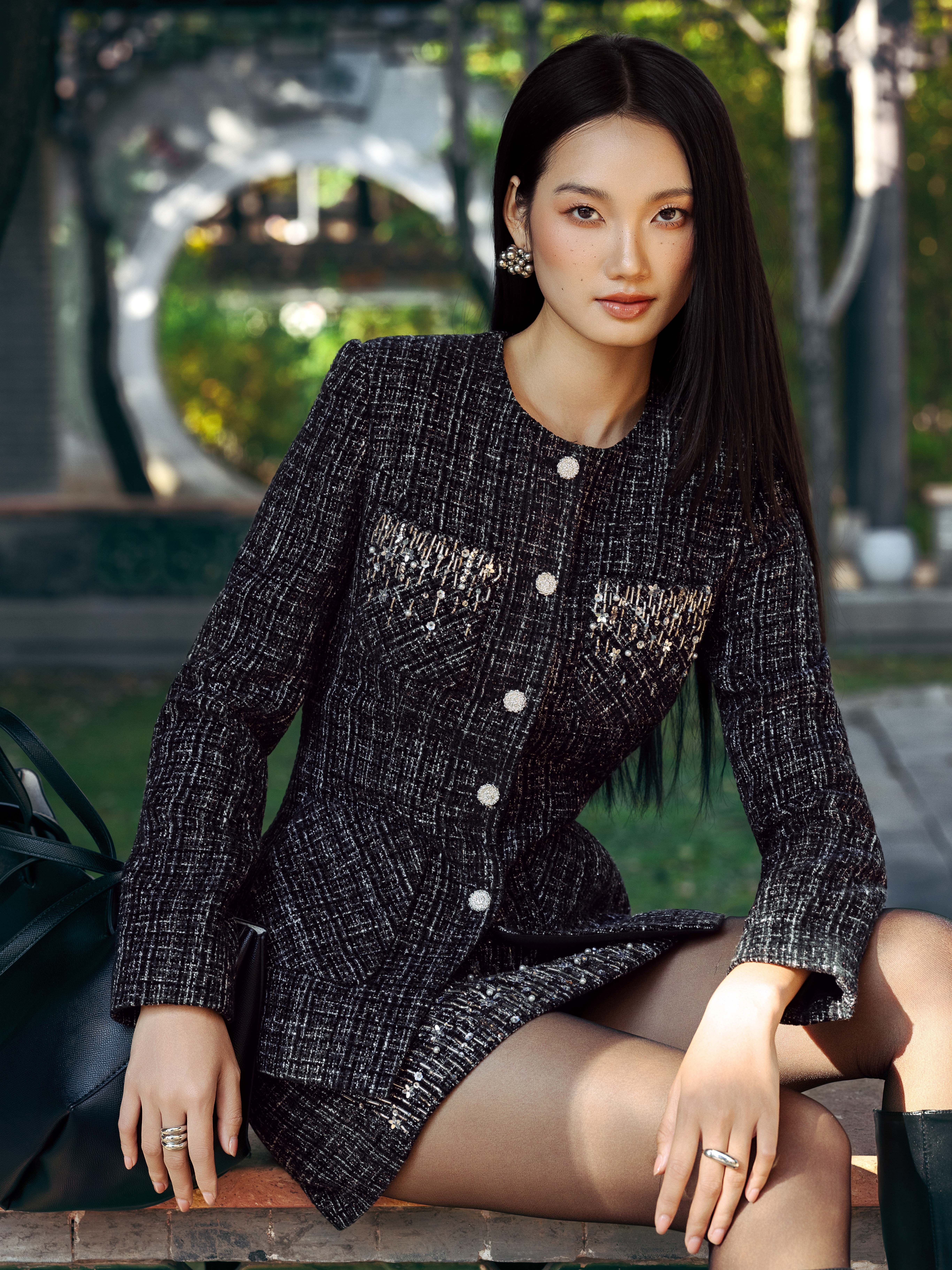 Áo vest cổ tròn túi ốp đính hạt_CV.5-1221