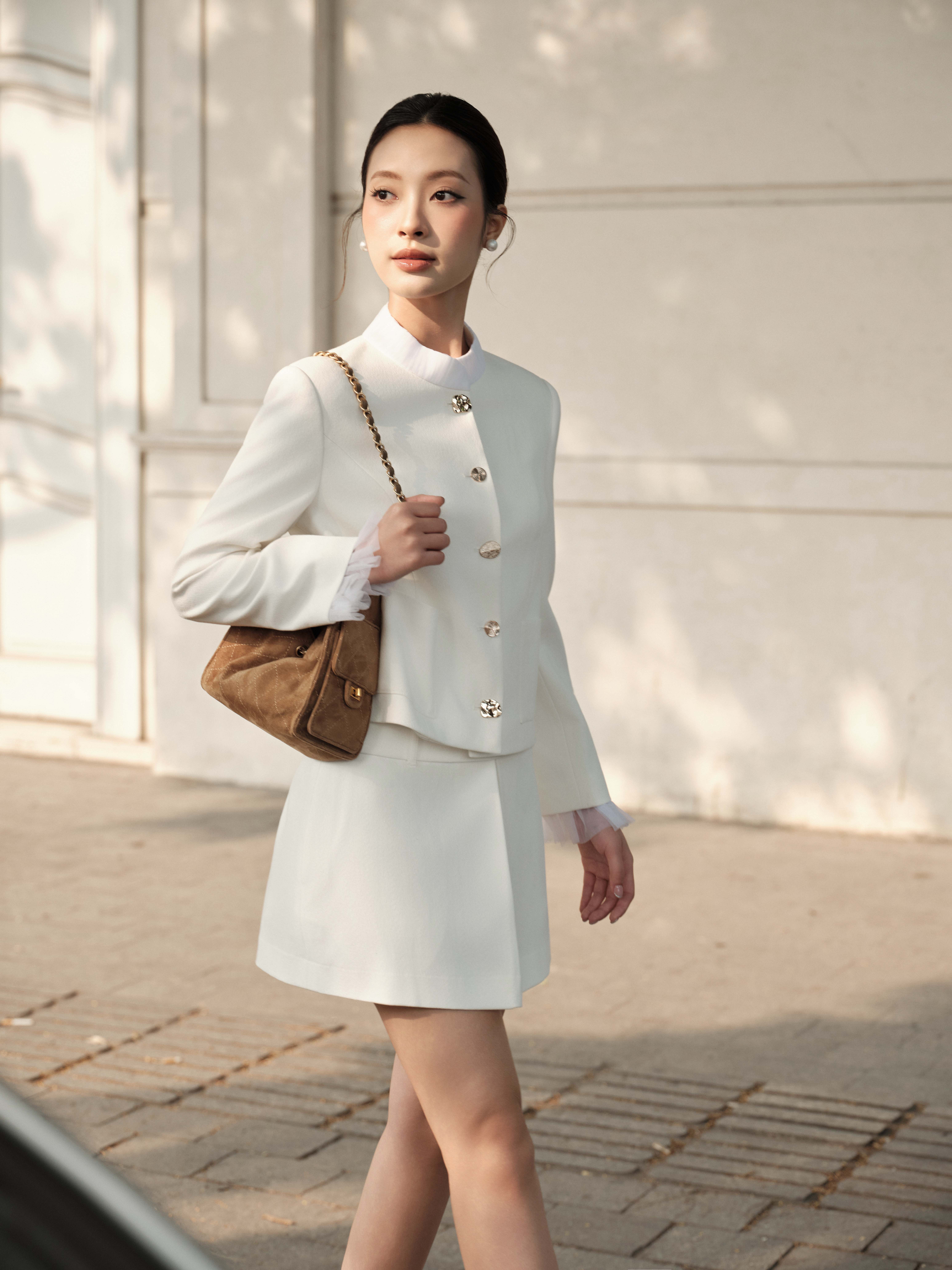 Chân váy ngắn mí ly giữa đai cạp rời_AV.1012