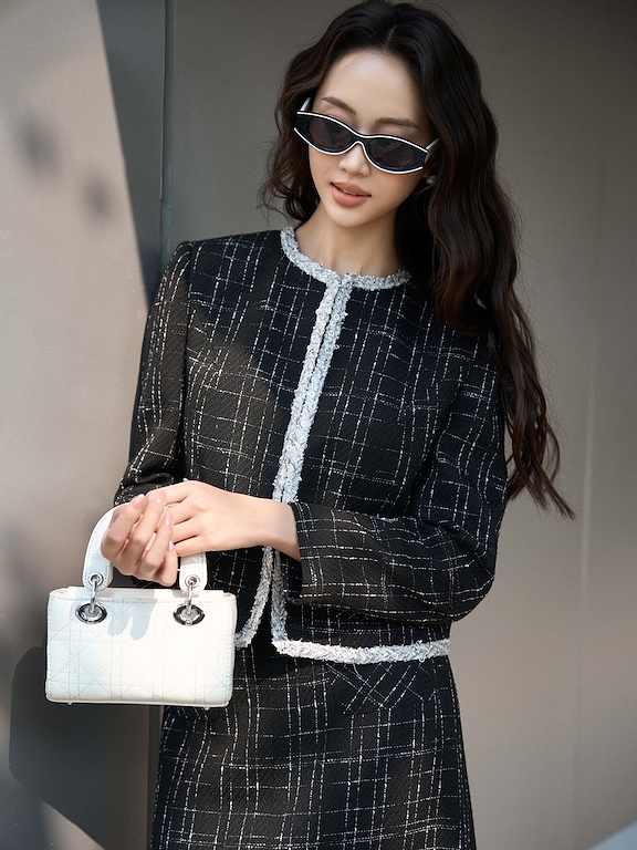 Áo dạ tweed phối viền 2 túi ốp_CV.5-1104