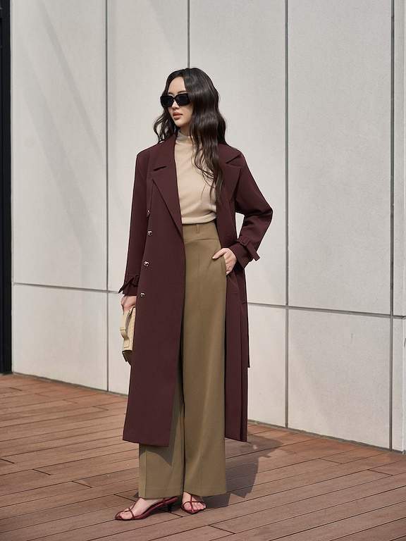 Quần ống đứng mí trước cạp bản to