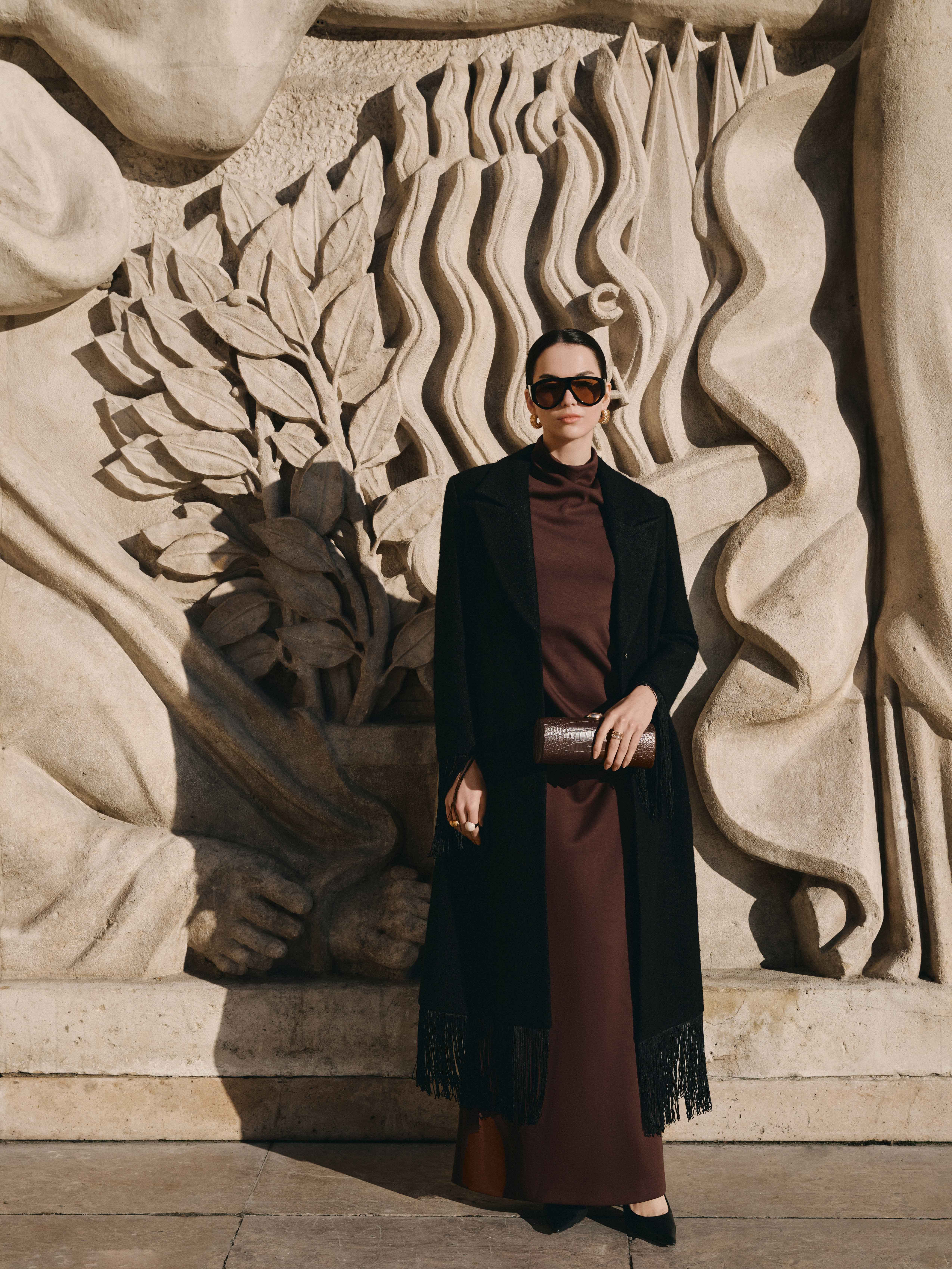 Váy thun tay liền cổ cao